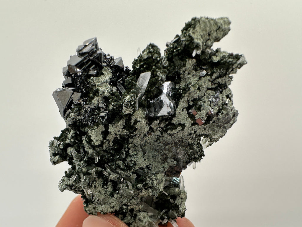 Sphalerite on Quartz Cluster, Natural Mineral Specimen, Home Decor Stone