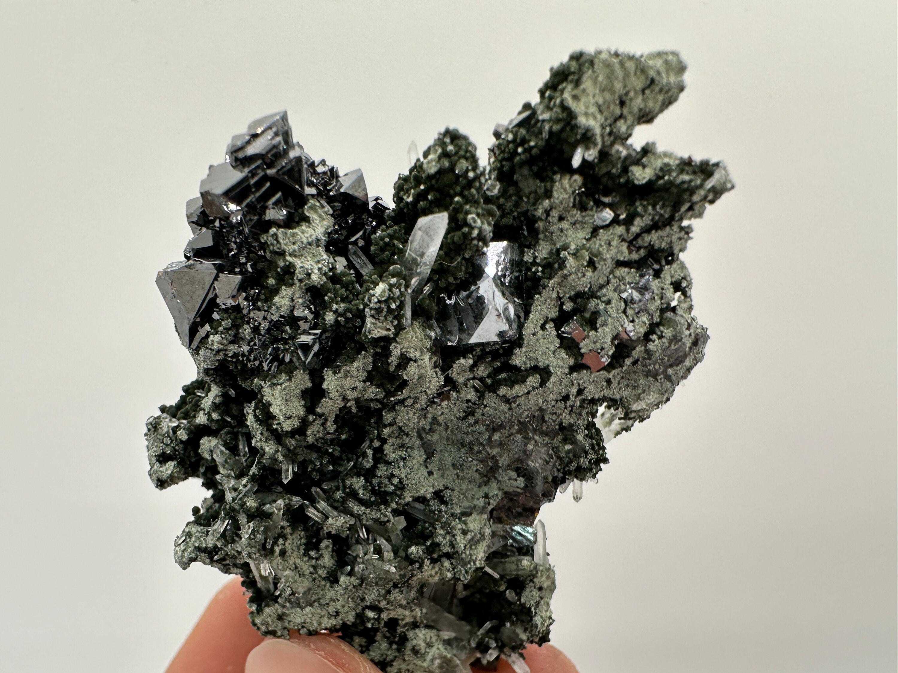 Sphalerite on Quartz Cluster, Natural Mineral Specimen, Home Decor Stone
