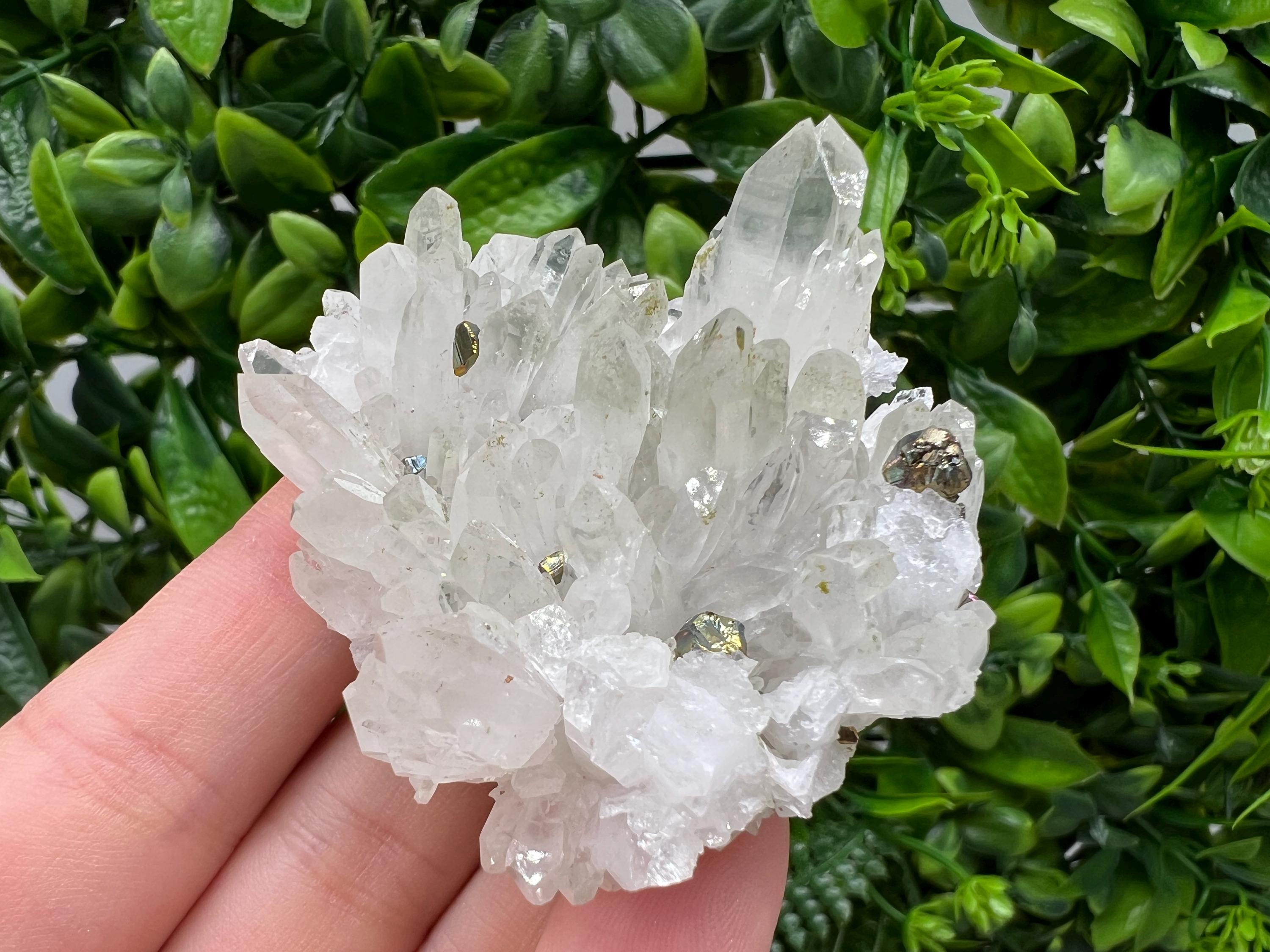 Lovely specimen Green Quartz inclusions Chlorite and Sphalerite/ Natural minerals/ Souvenir crystal gift minerals famous 9th September/Madan