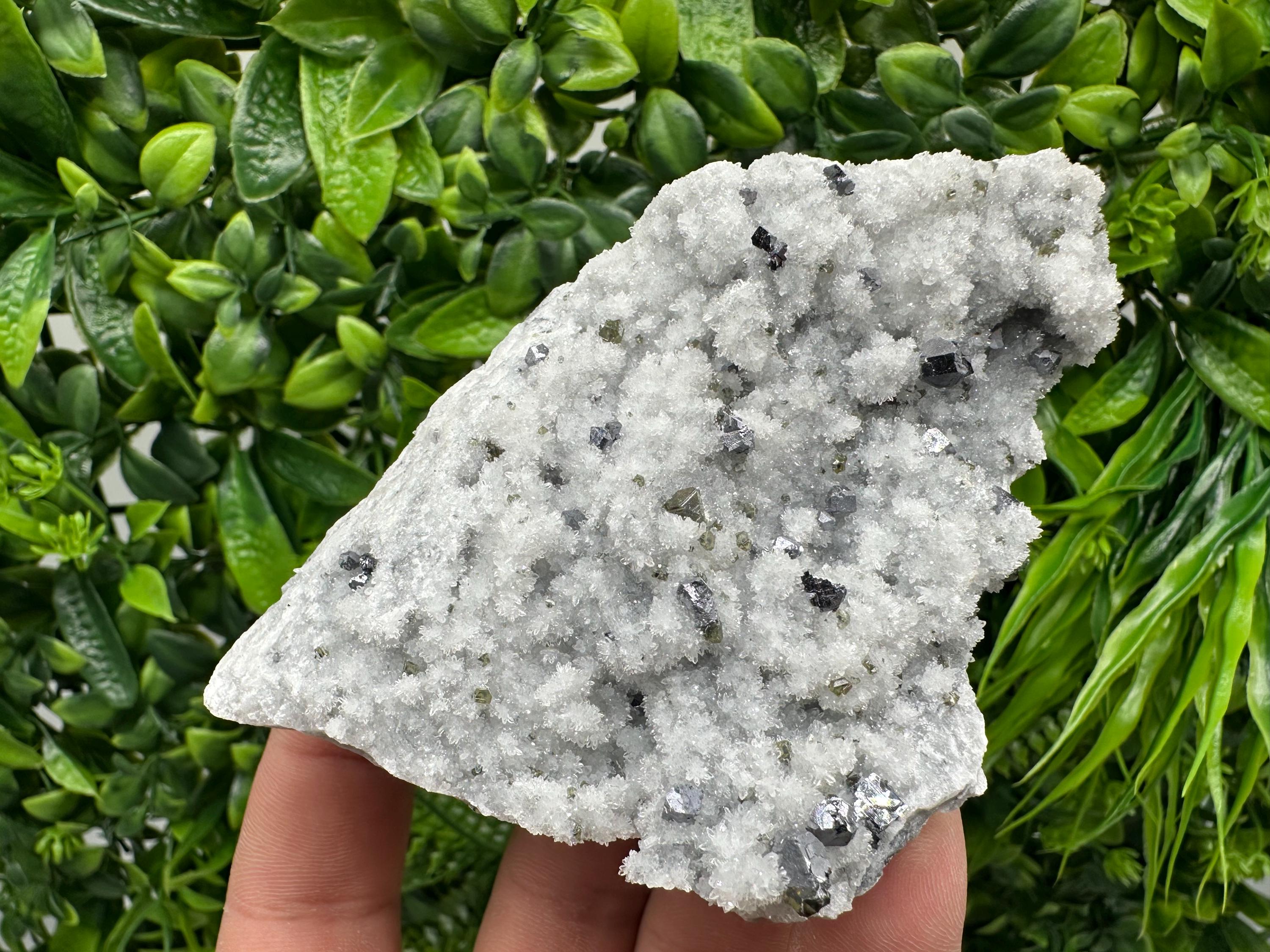 Mirror Galena with Cleiophane on Chalcedony, Madan Bulgaria