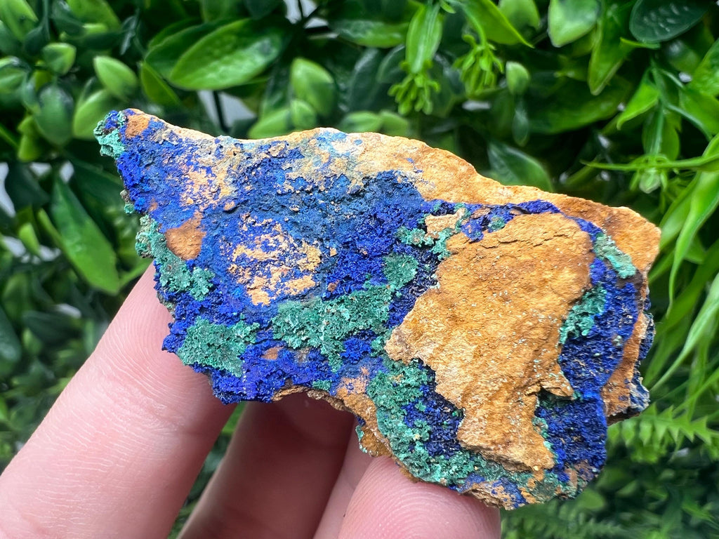 Azurite Malachite Mineral Specimen: Moroccan Blue-Green Crystal, Collector Stone
