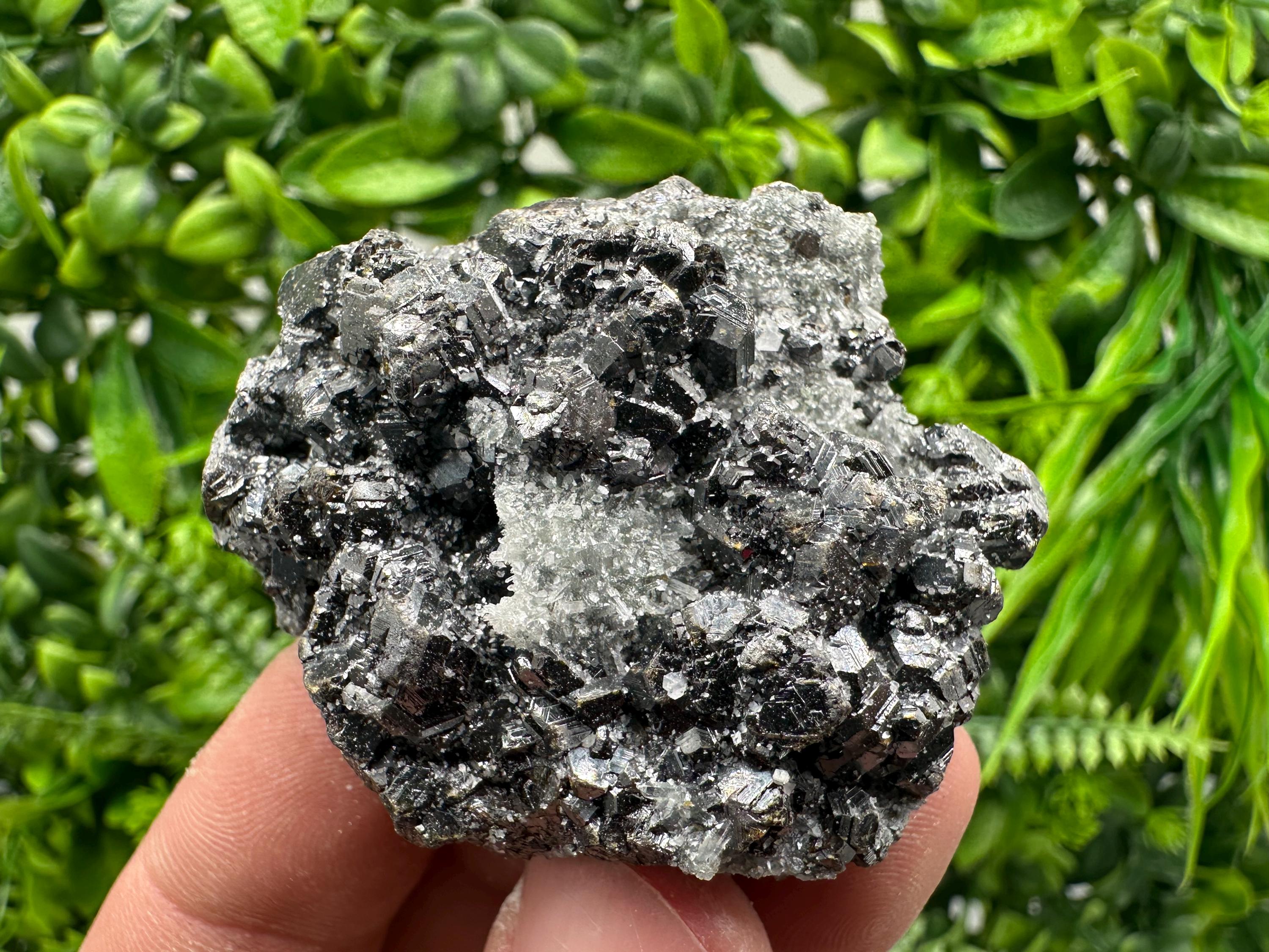 Sphalerite on Green Quartz, Madan Bulgaria Mineral Specimen