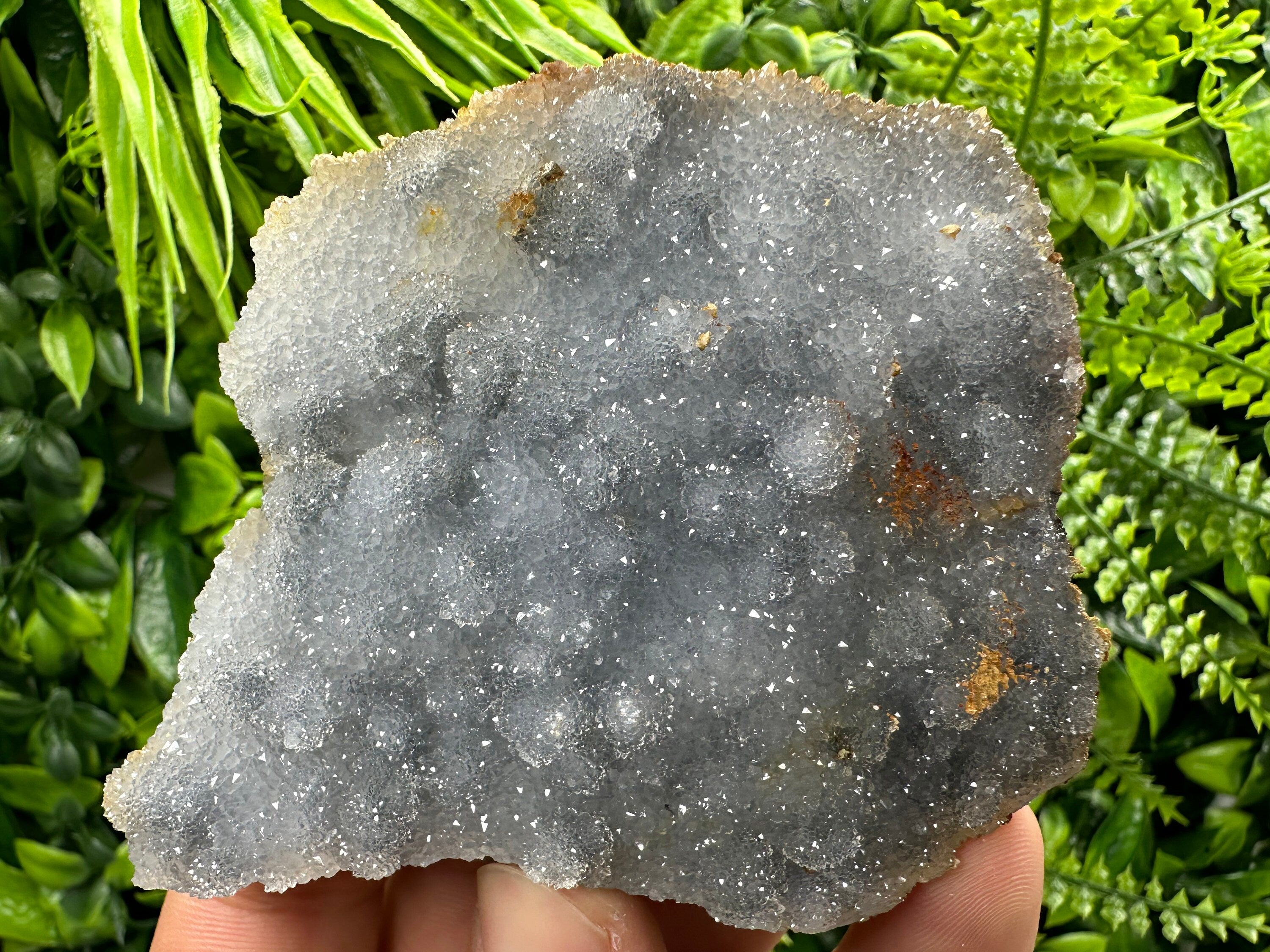 Blue Chalcedony Quartz with Chlorite, Natural Mineral Stone Decor