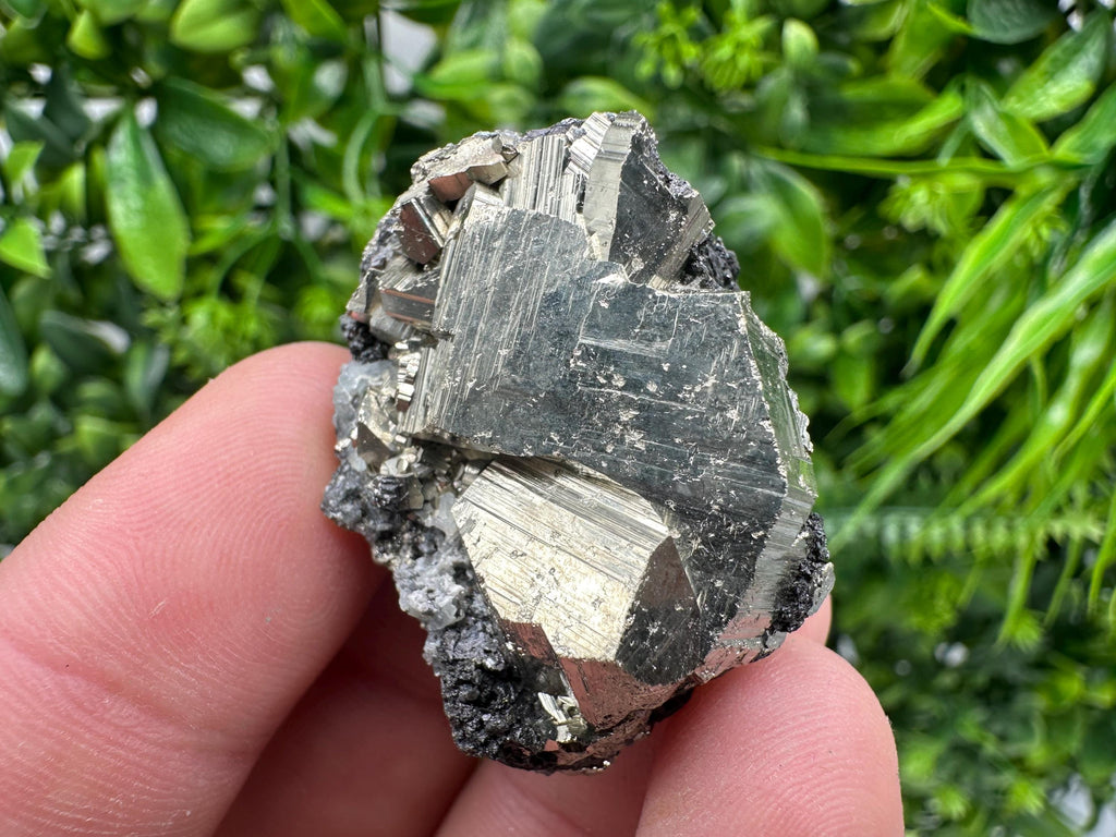 Pyrite on Sphalerite Mineral Specimen, Rare Crystal Decor