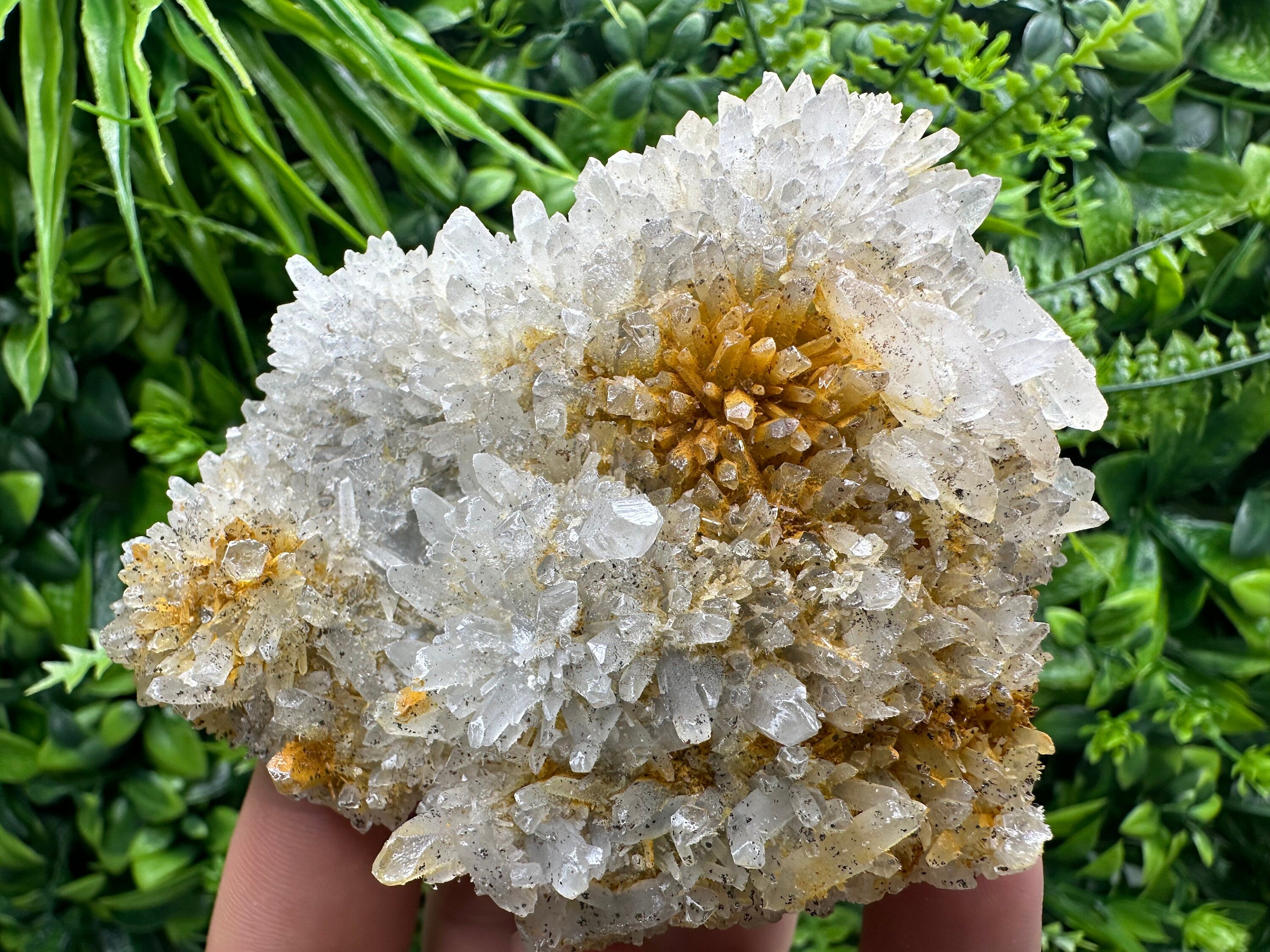Transparent Quartz Cluster with Mineral Inclusions, Bulgaria