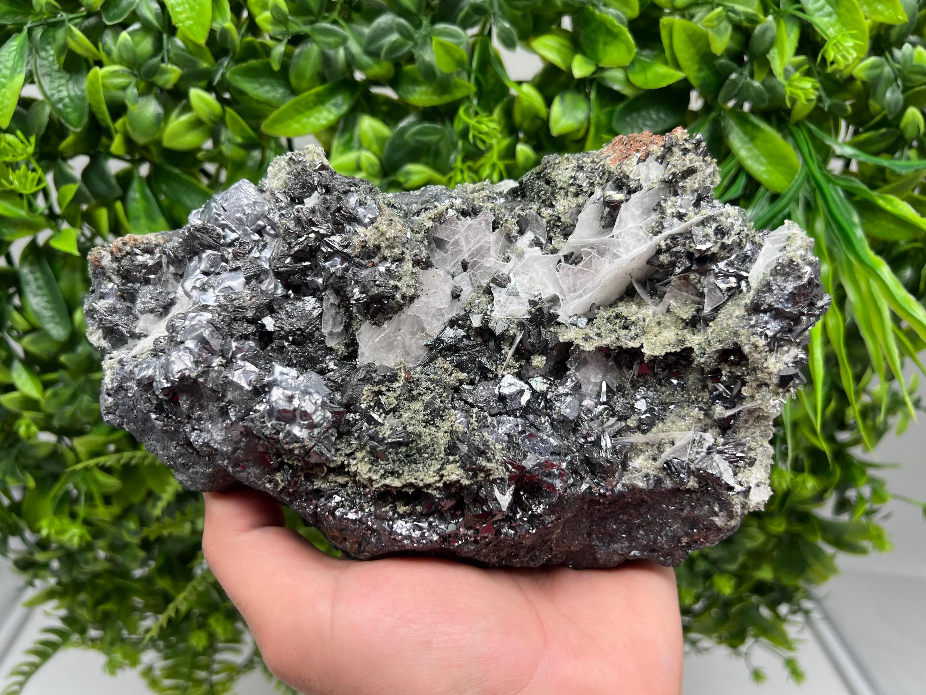 Collection Skeleral GALENA on Sphalerite,Calcite,gree Quartz,natural,collectibles mineral specimen,home decor stone,gift,collection specimen