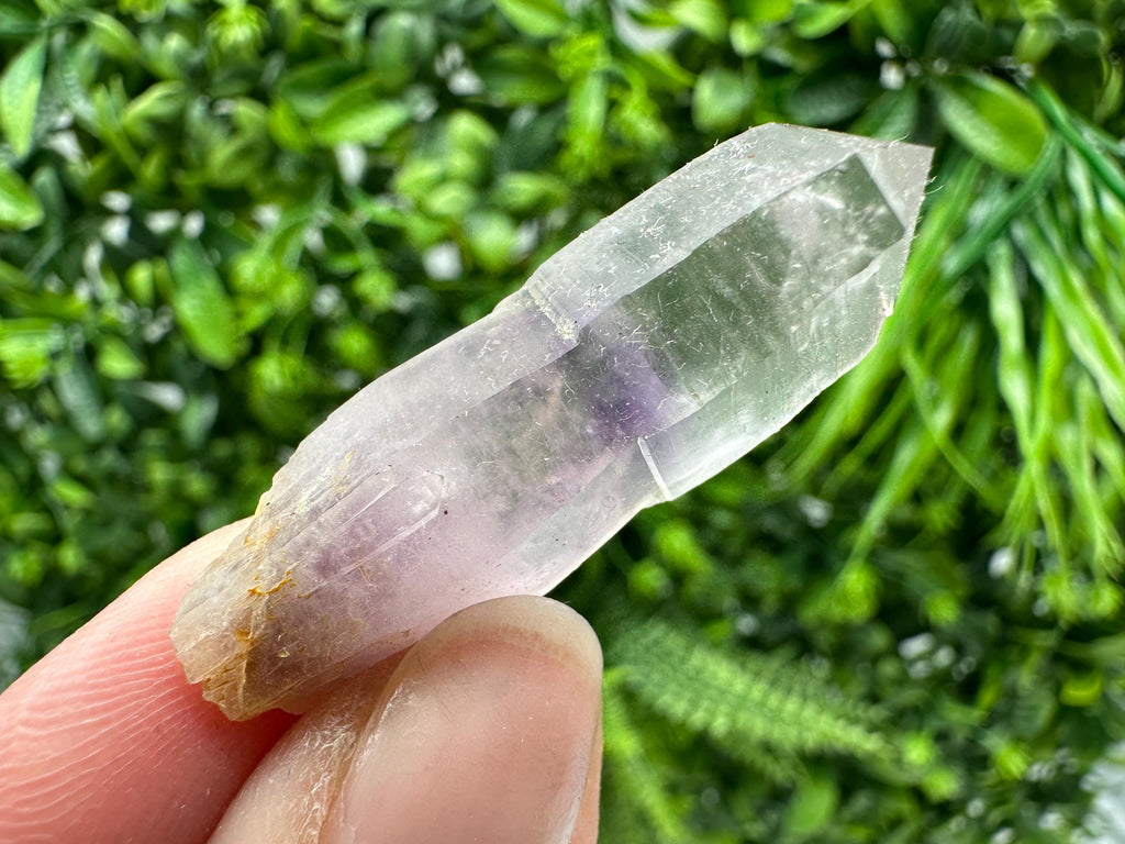 Phantom Amethyst Crystal with Cerussite, Bulgarian Mineral Specimen