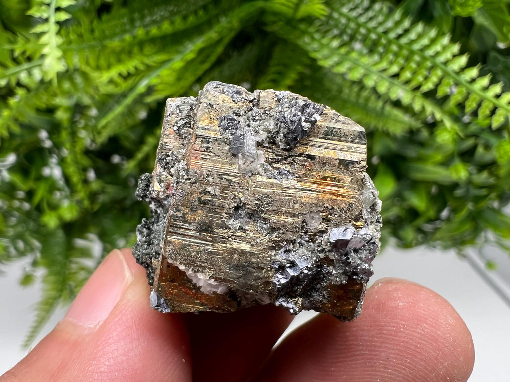 Red Rainbow Pyrite Hematite Cluster, Borieva Mine Crystal, Home Decor Stone