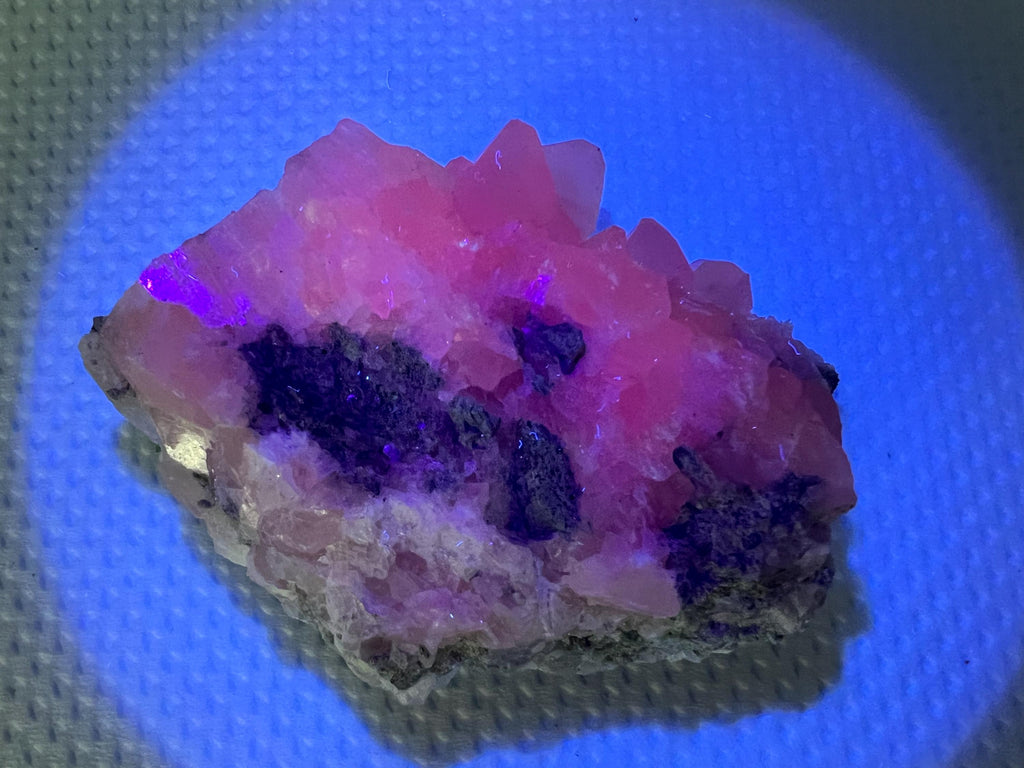 UV Reactive Mangano Calcite Crystal: Androvo Mine, Bulgaria