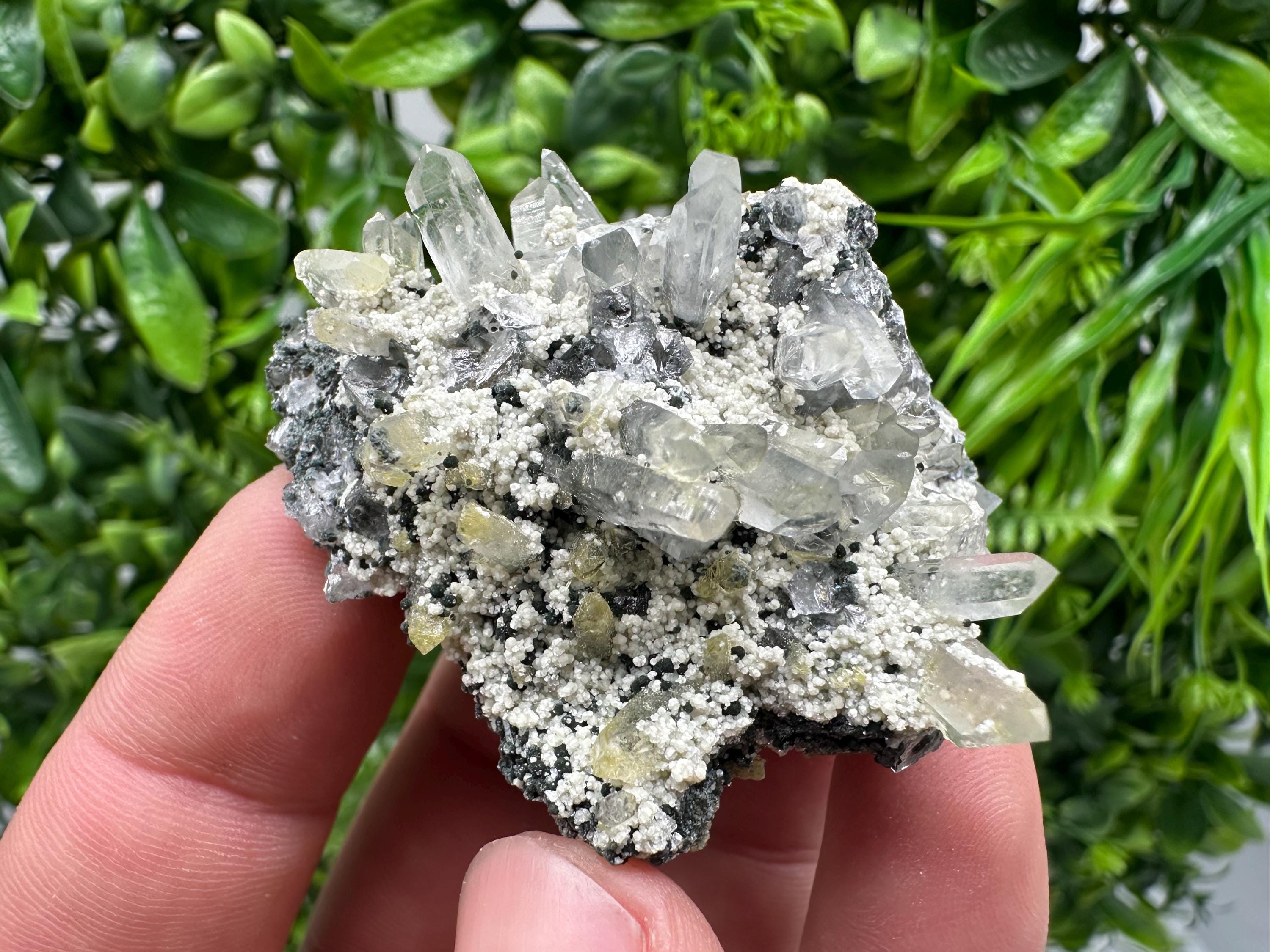 Chlorite Epidote Quartz Mineral Specimen, Bulgaria Home Decor Stone
