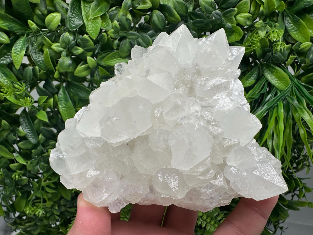 Transparent Chlorite Quartz Crystal Cluster - Madan, Bulgaria