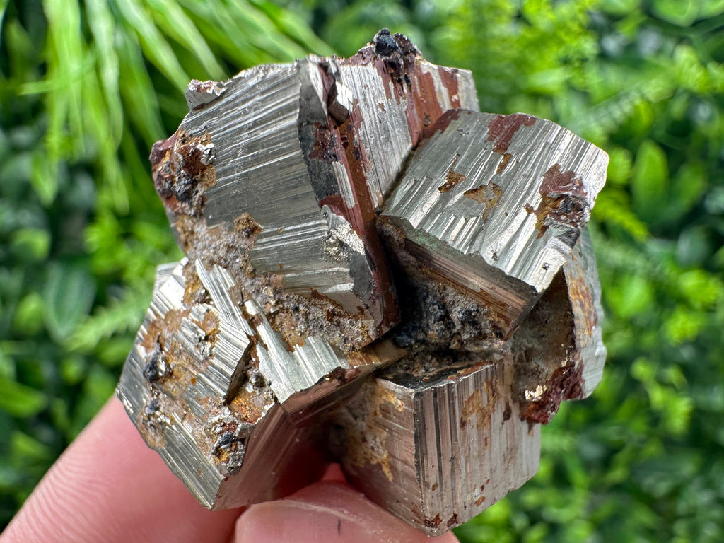 Pyrite with Hematite Mineral Specimen, Bulgaria Crystal Decor
