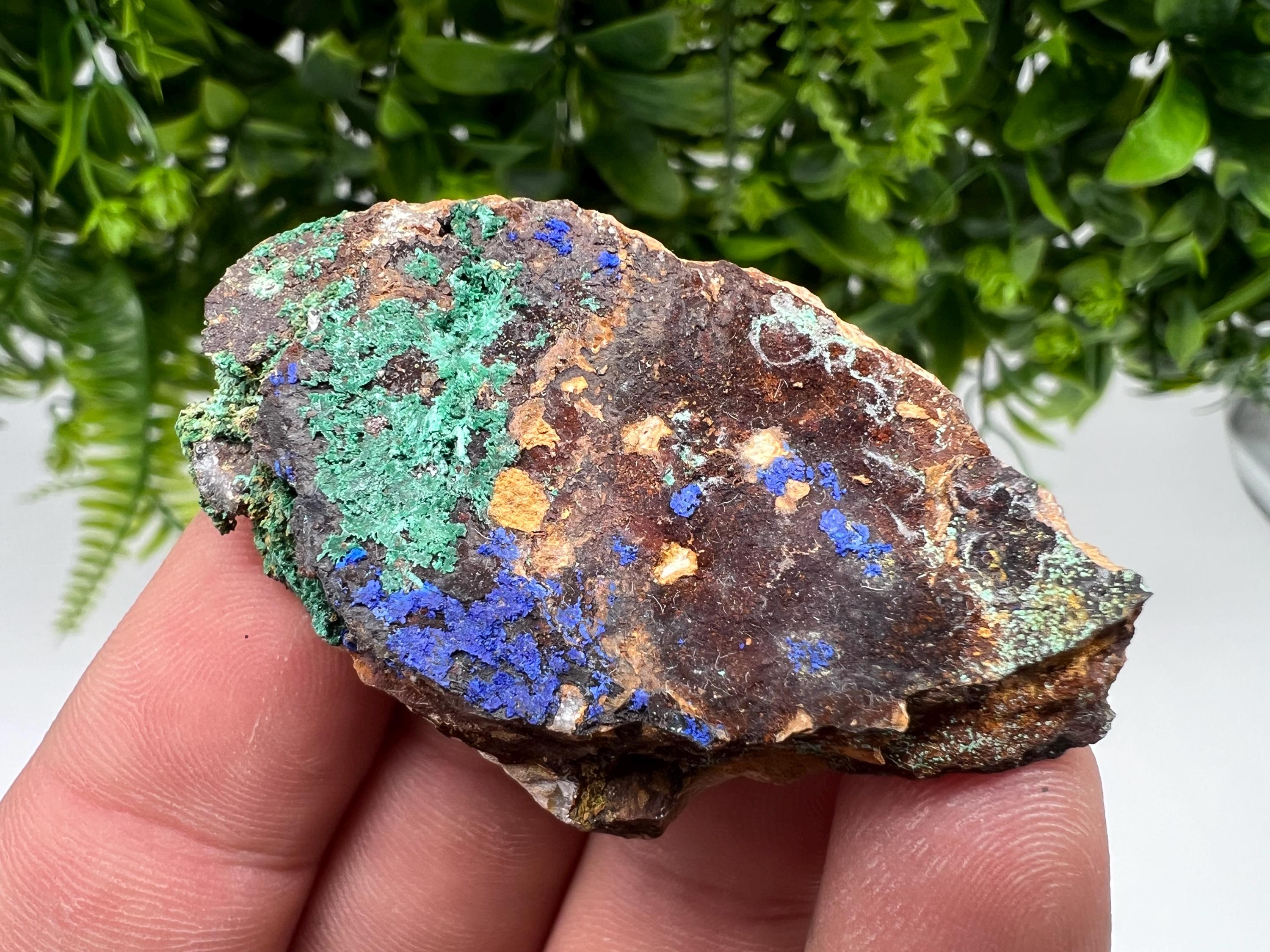 Azurite Malachite Mineral Specimen, Moroccan Crystal Collection