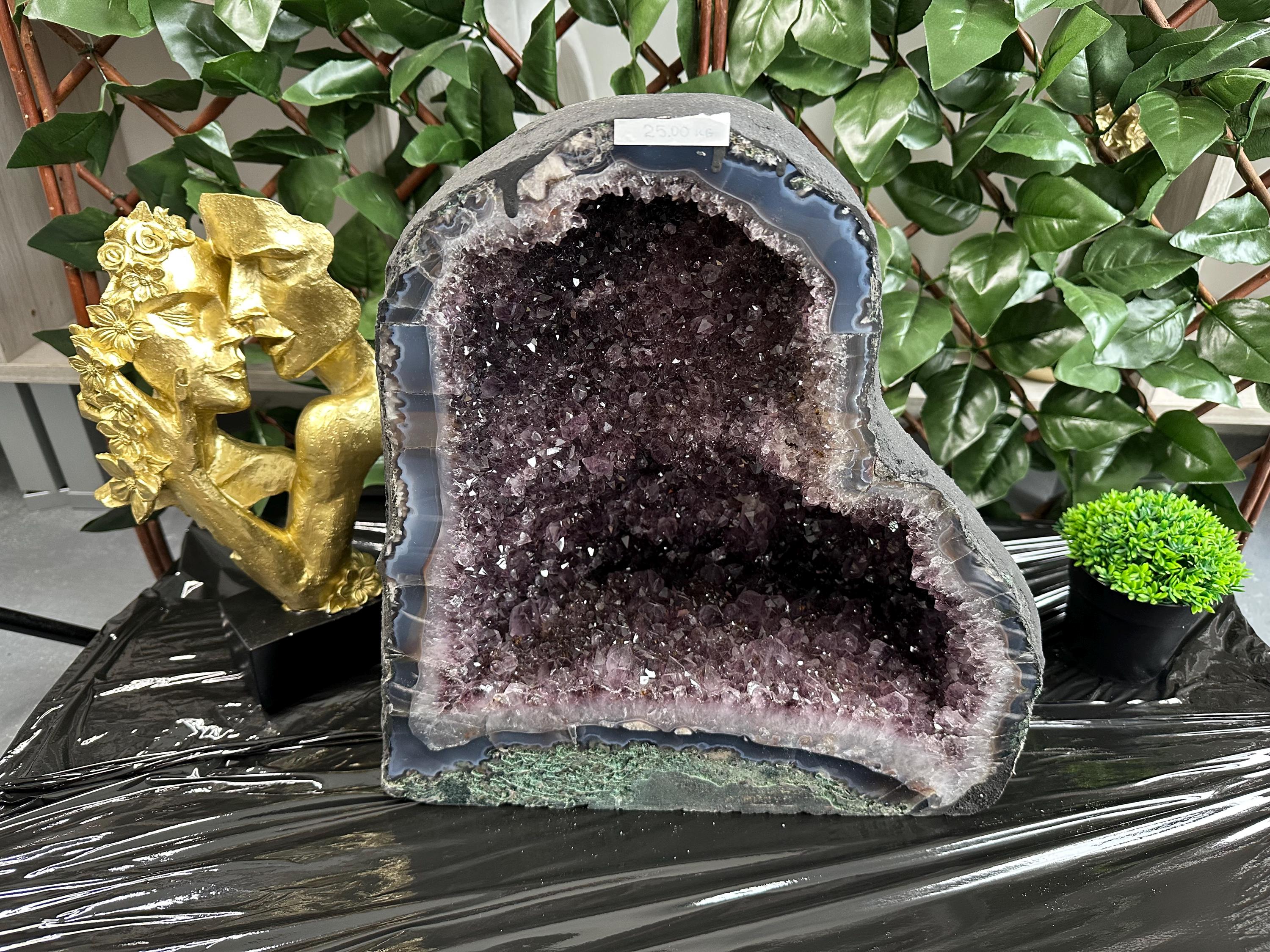 Large Amethyst Geode, Brazil Purple Quartz Crystal, Mineral Specimen, Home Decor