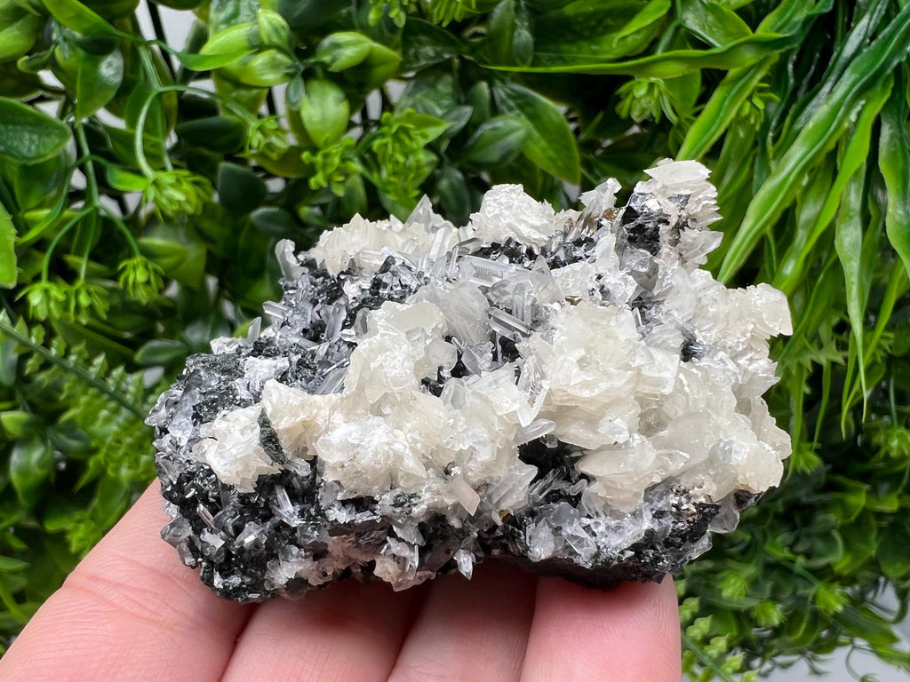 Calcite on Quartz Specimen: Borieva Mine, Bulgaria