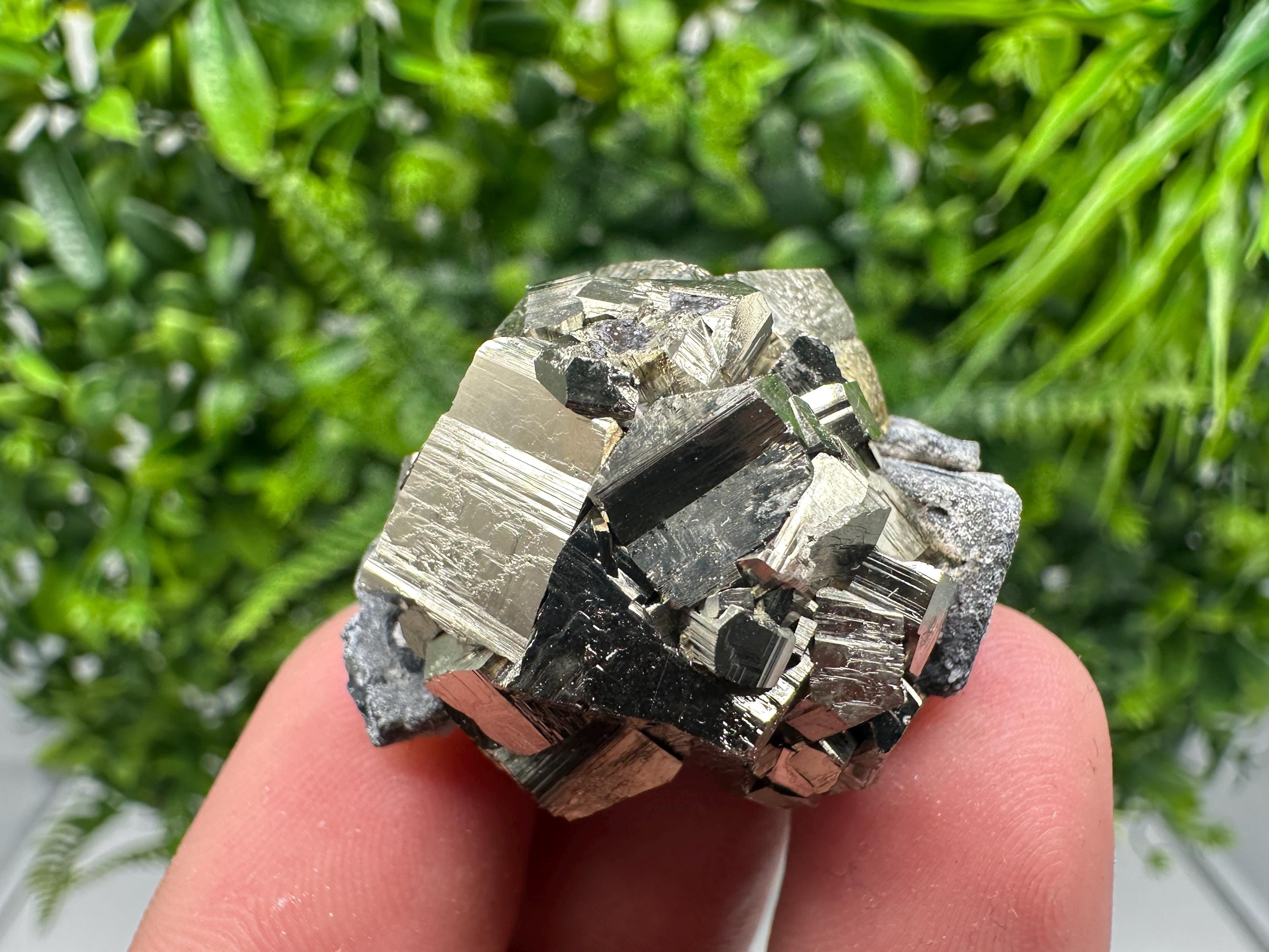 Pyrite on Sphalerite, Bulgaria Mineral Specimen, Home Decor Stone