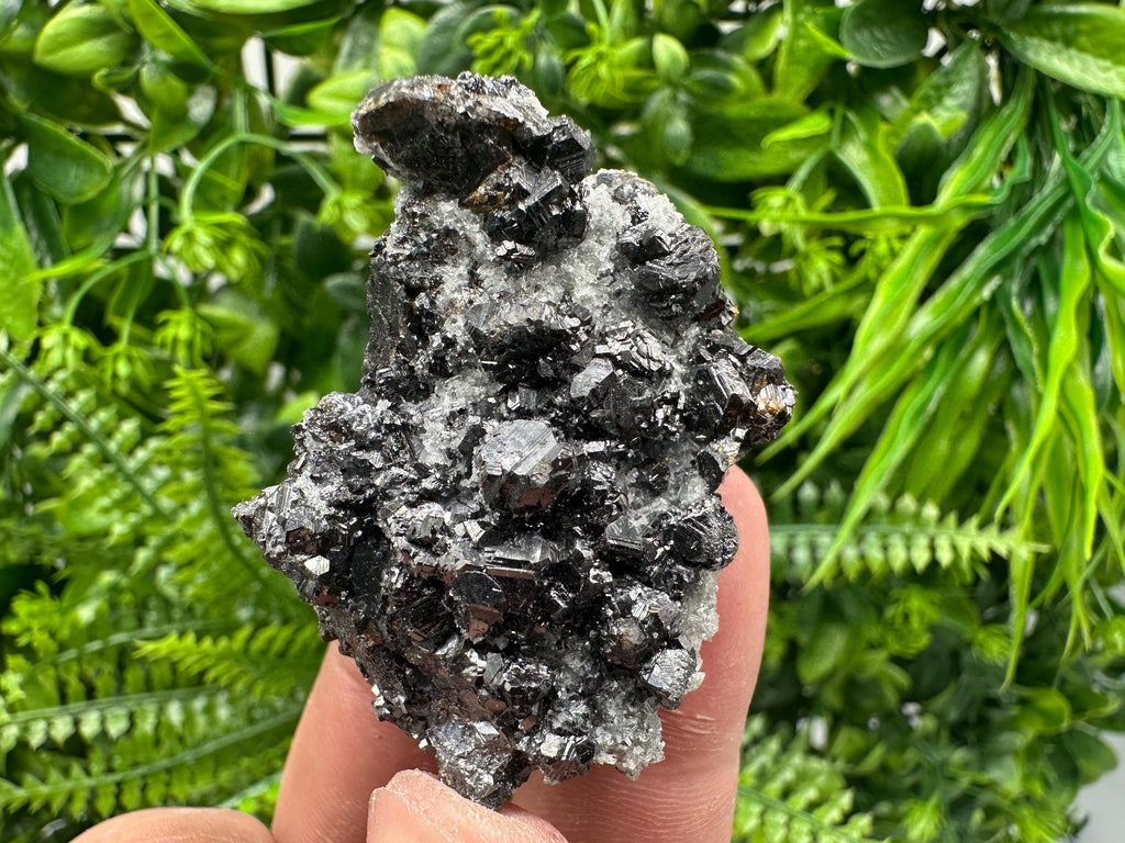 Sphalerite on Green Quartz, Borieva Mine Mineral Specimen