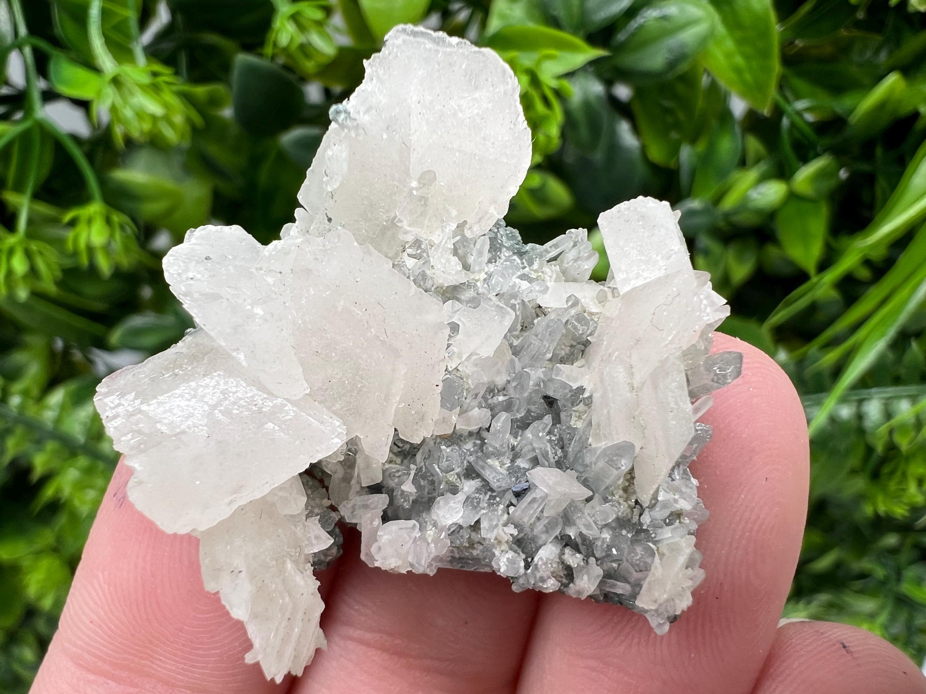 Calcite on Quartz Crystal Cluster - Borieva Mine, Bulgaria