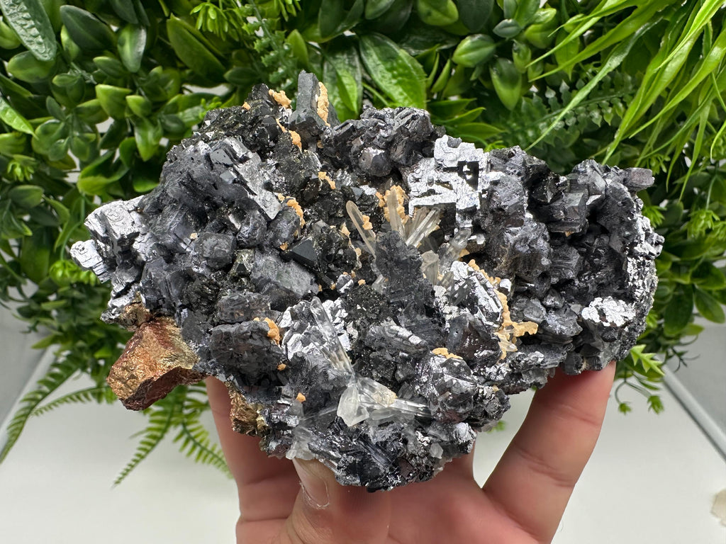 Amazing Galena spinel law on Quartz whit Siderite,from Krushev dol mine,Bulgaria,natural,collection mineral specimen,home decor crystal,souv