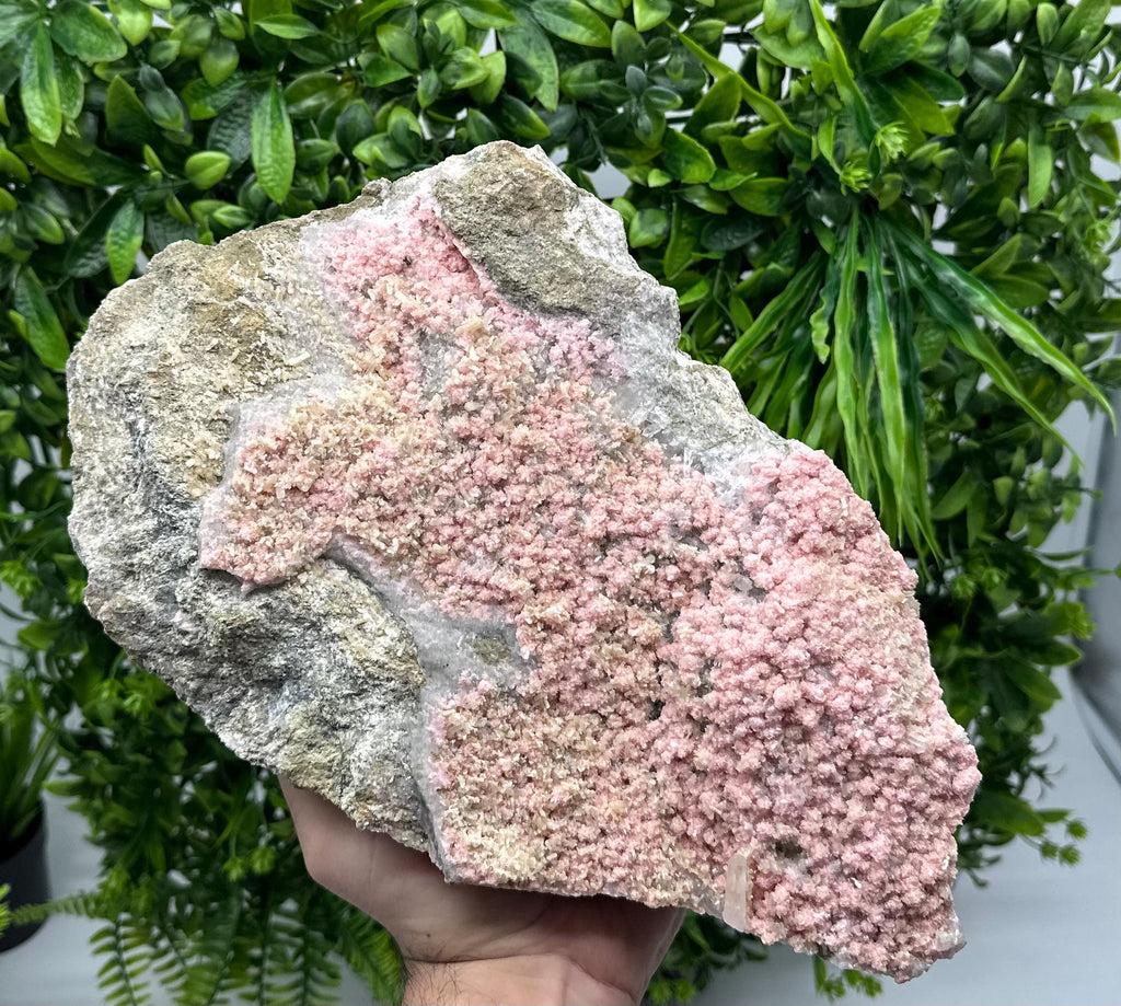 Large Rhodochrosite with Stilbite & Quartz, Bulgarian Mineral Specimen