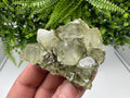 Rare Green Epidote with Quartz Crystals: Sparkly Rainbow Stone Decor