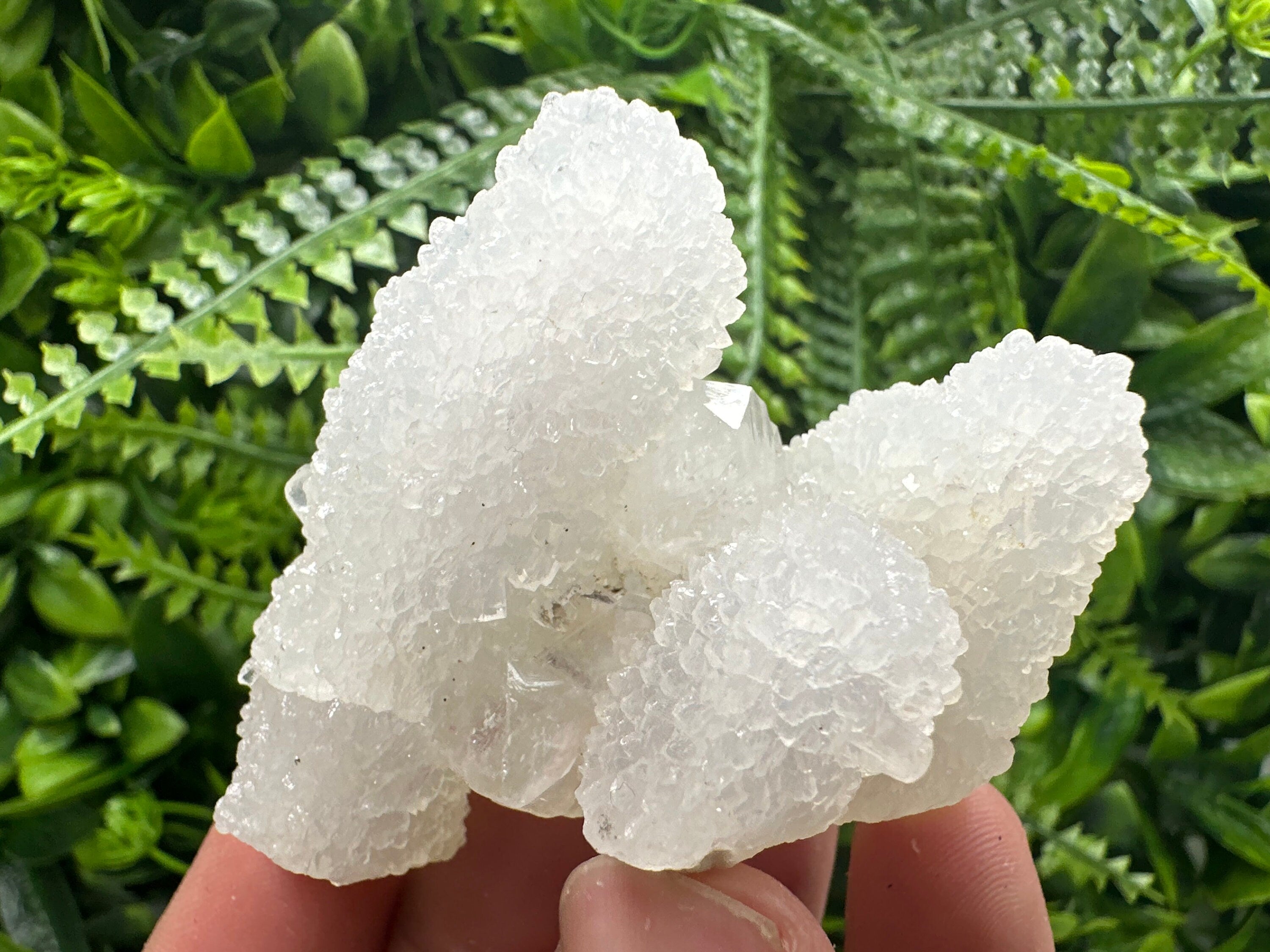 Transparent Apophyllite on Chalcedony, India Mineral Specimen