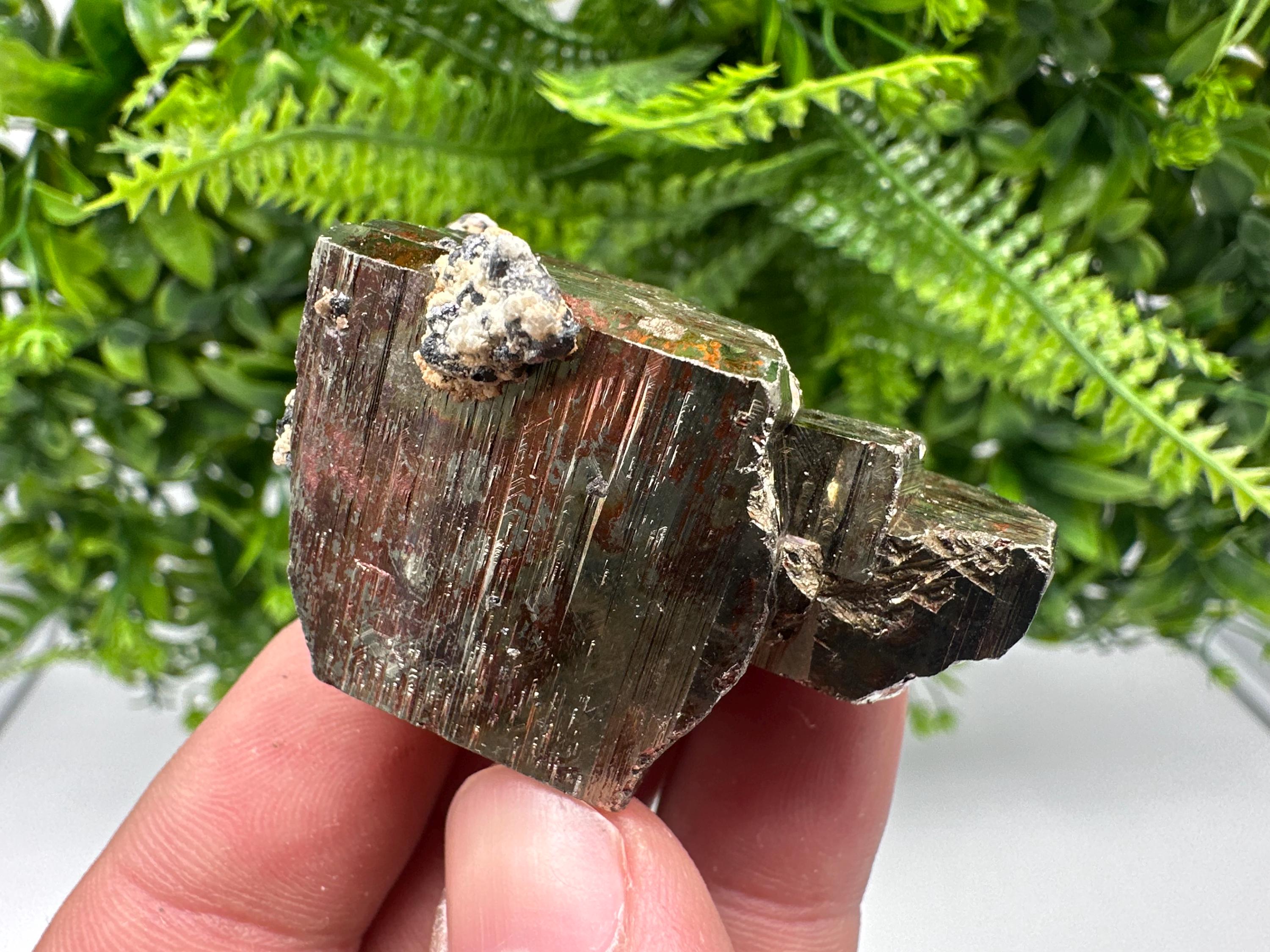 Wonderful Rainbow Pyrite whit Calcite,natural minerals souvenir Crystal,collection stone,rare minerals,home decor,Borieva Bulgaria
