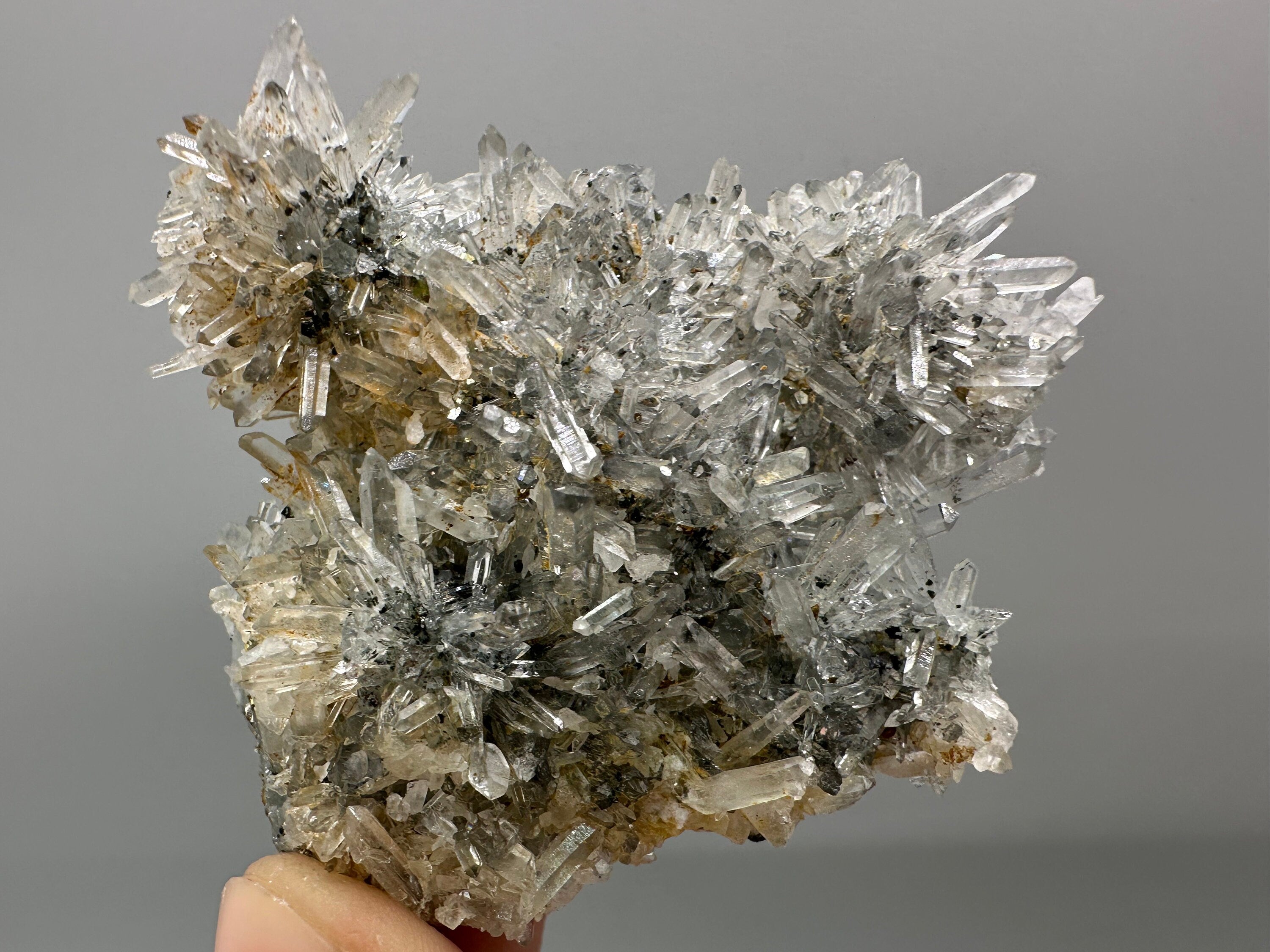 Pyrite Sphalerite on Quartz Micro Crystal Cluster - Borieva Bulgaria