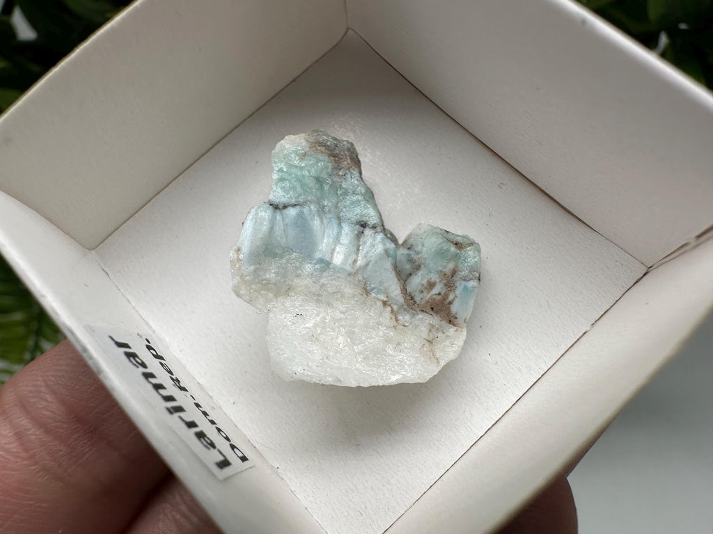 Rare Raw Larimar Specimen: Dominican Republic Crystal BOX 4/4 cm