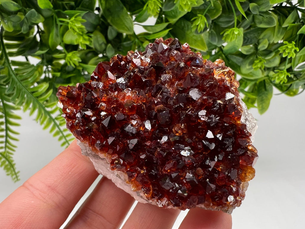 Citrine Crystal with Hematite Inclusions: Natural Phantom Cluster
