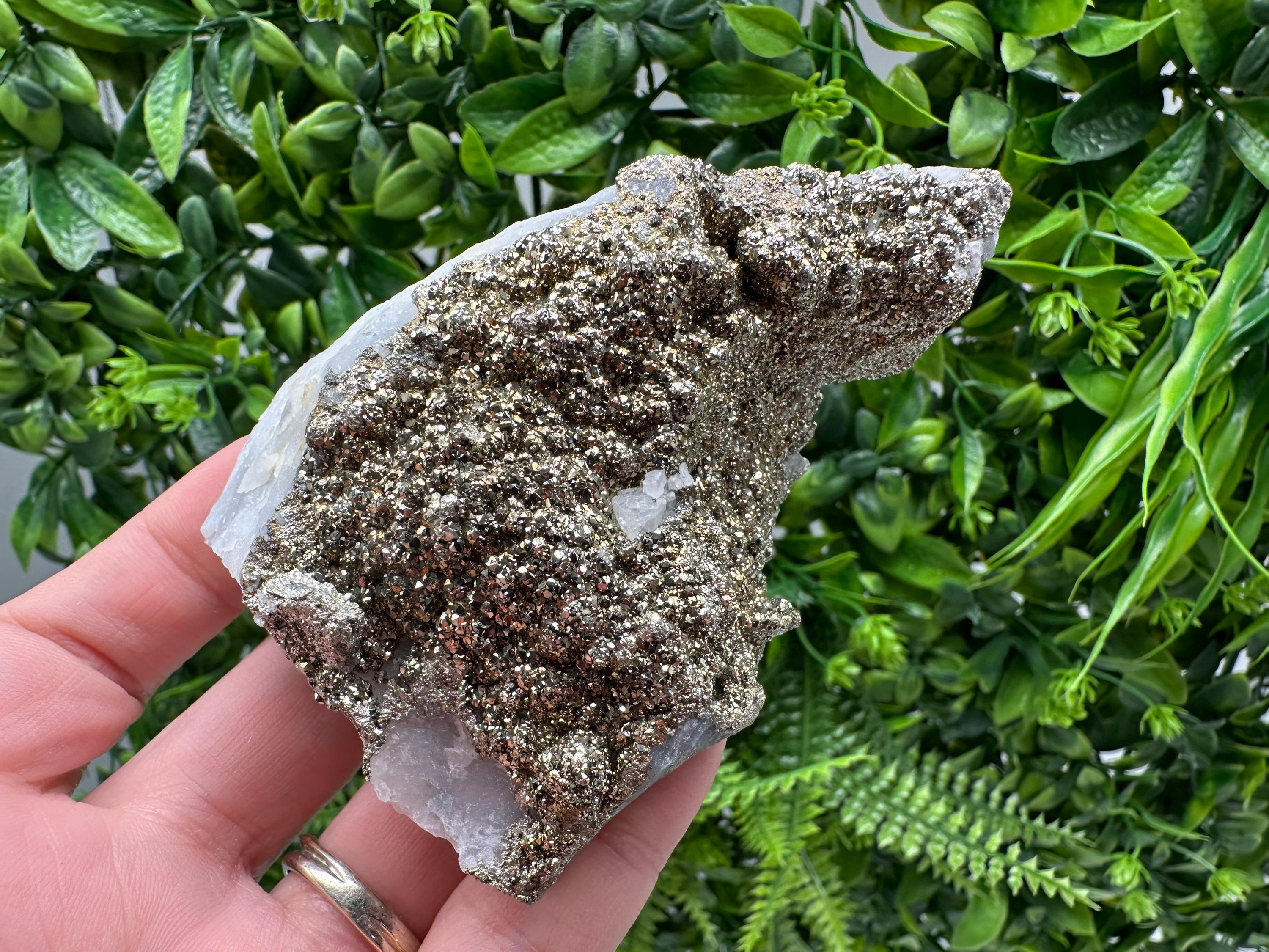Marcasite Cluster on Chalcedony, Bulgaria Mineral Specimen
