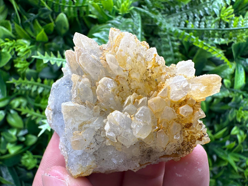 Quartz Crystal Cluster with Limonite – Mineral Specimen