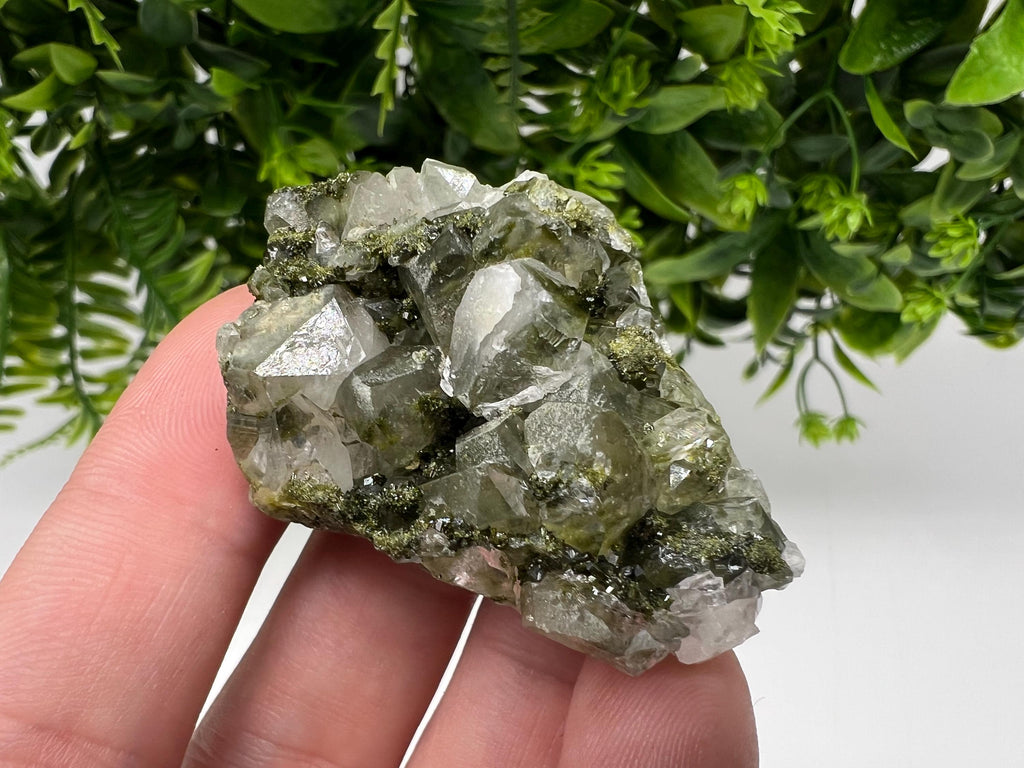 LARGE, Green Epidote with Quartz Crystals - Extremely Sparkly with Rainbows,souvenirs collection stone,gift,decor, Eastern Anatolian, Turkey