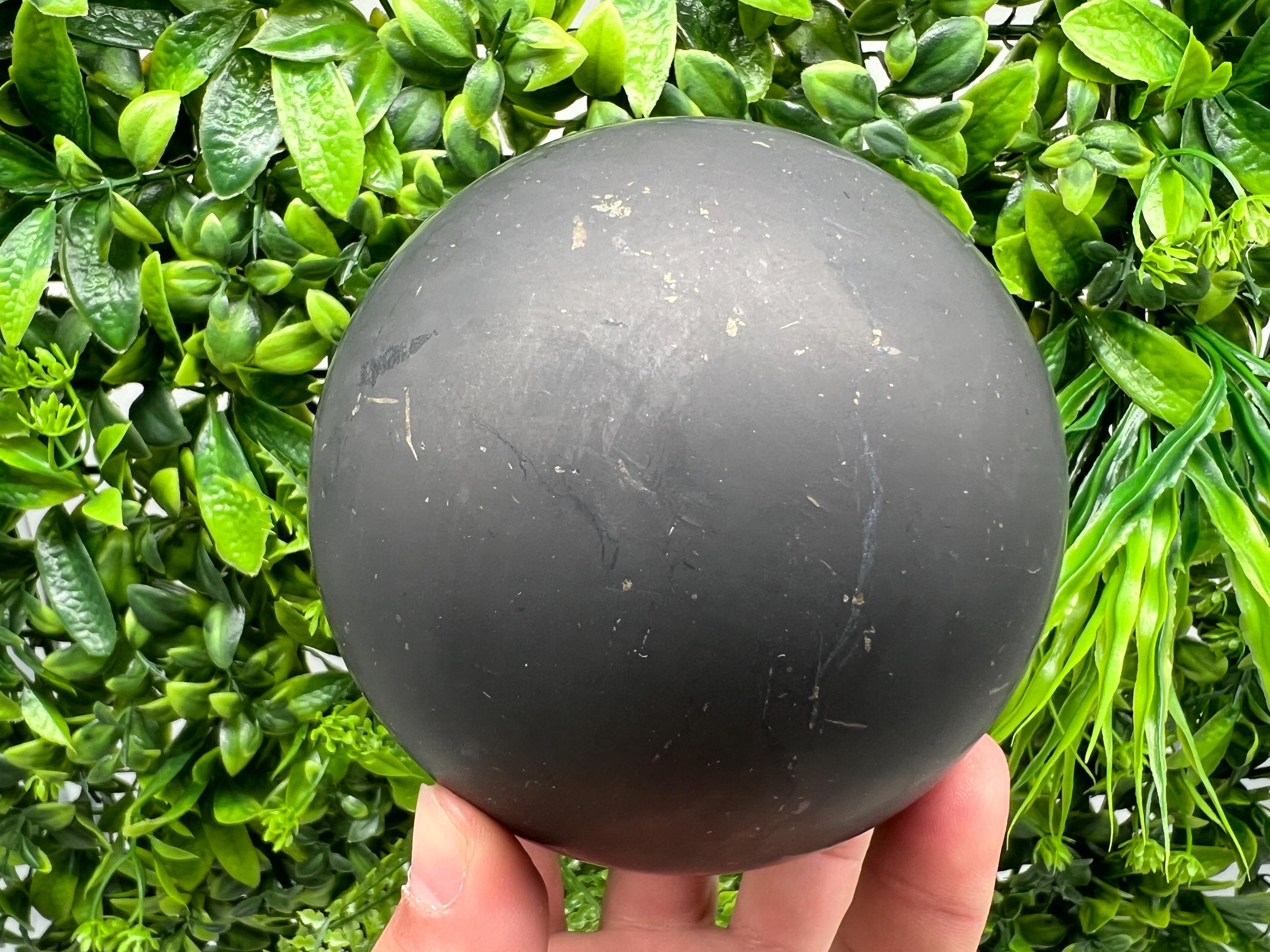 10cm Shungite Sphere: Unpolished EMF Protection Crystal