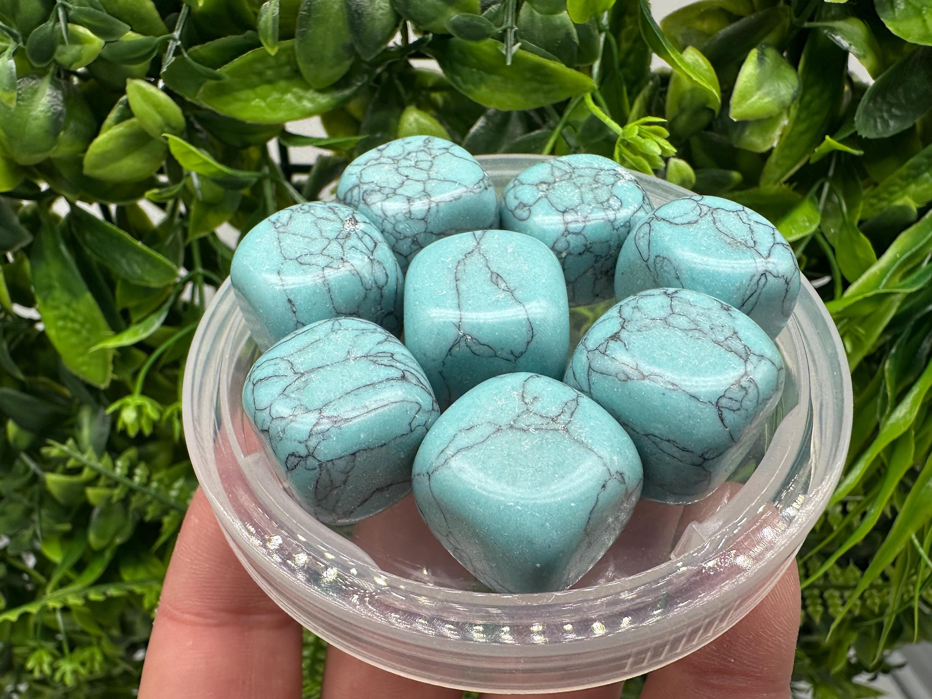 Synthetic Turquoise Tumbled Stone: Polished Reiki Healing Crystal