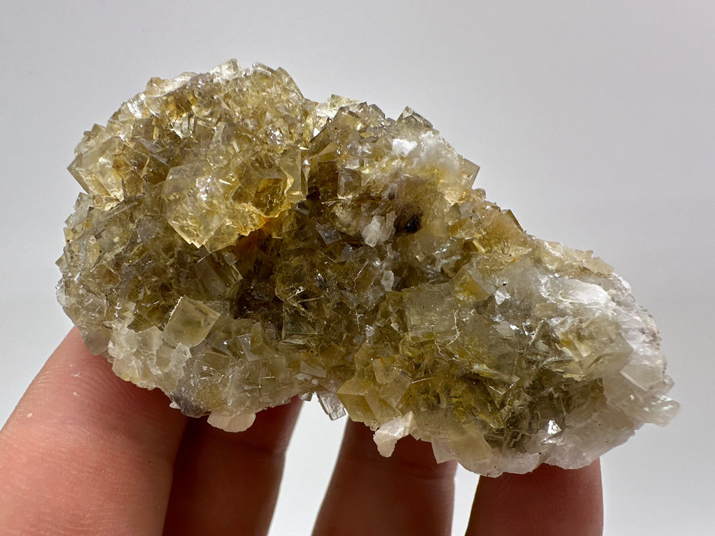 Yellow Fluorite and Calcite Mineral Specimen from Spain