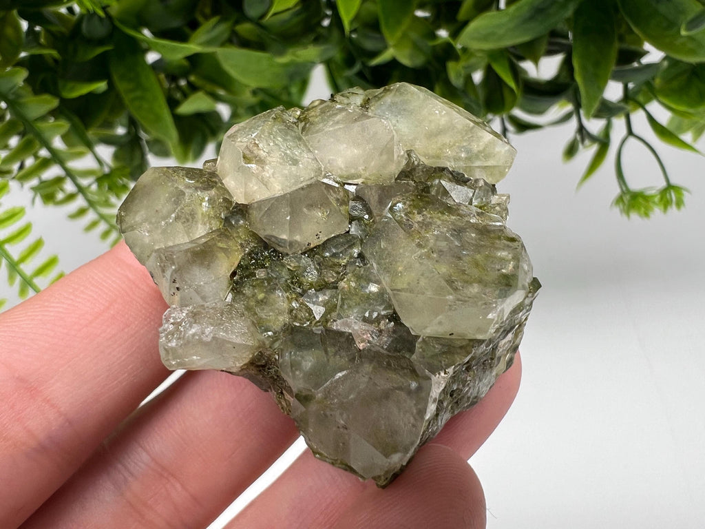 Sparkly Green Epidote with Quartz Crystals – Eastern Anatolian Mineral