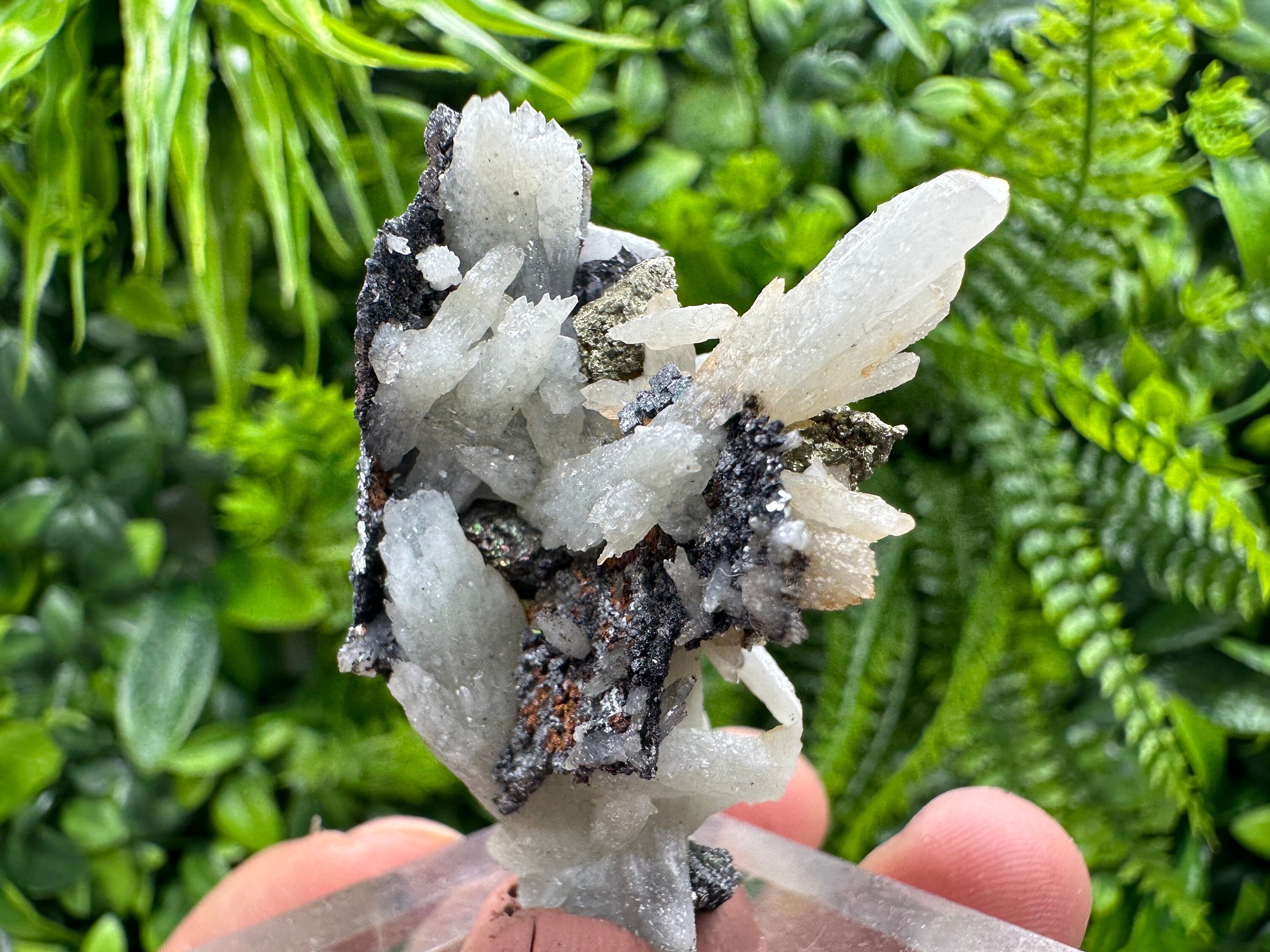 Green Quartz with Galena Chalcopyrite: Madan Bulgaria Mineral Decor