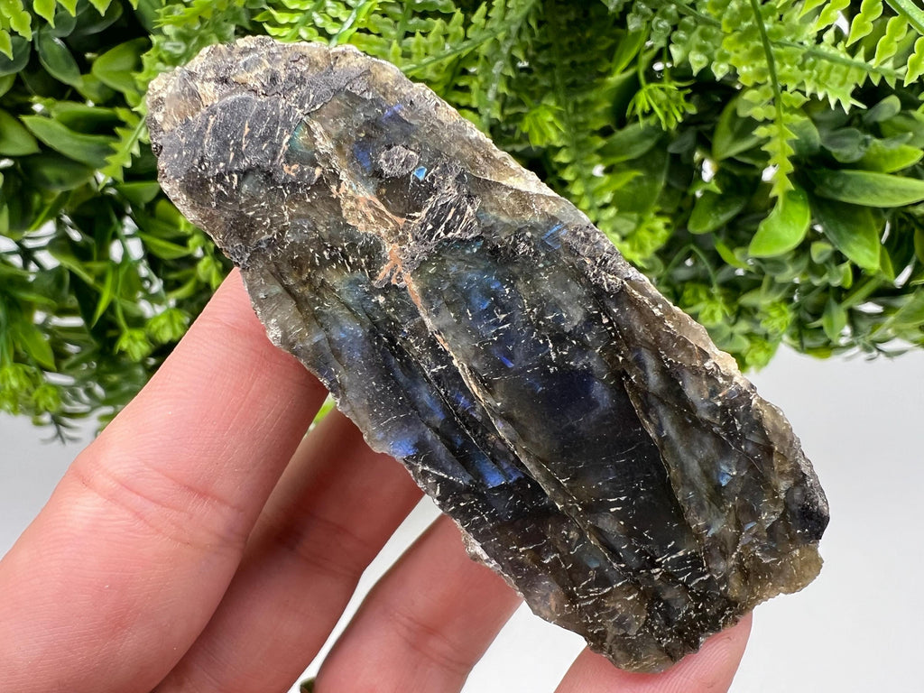 Polished Labradorite Slab: Multifire Crystal Decor - 8/3/3 CM
