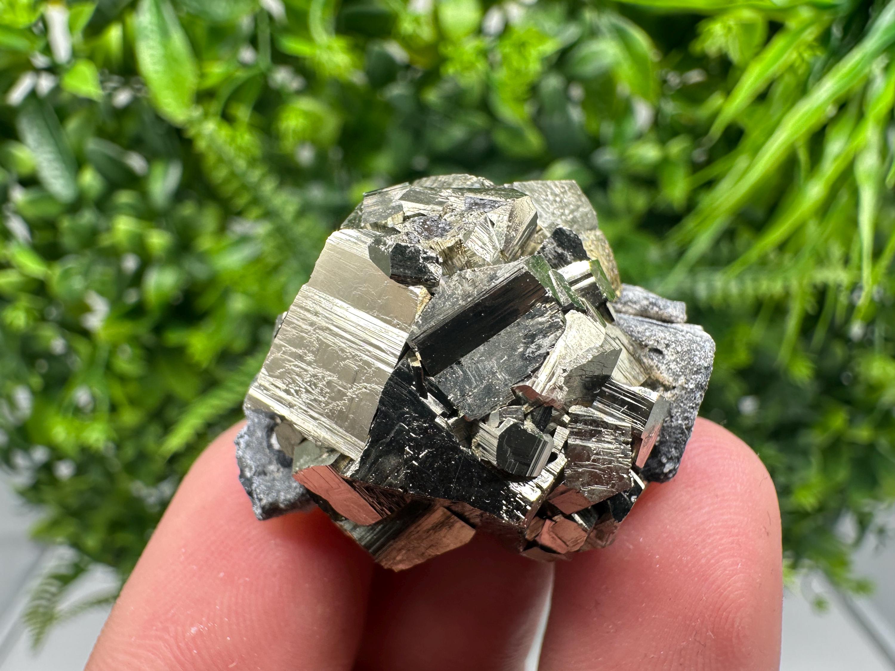 Pyrite on Sphalerite, Bulgaria Mineral Specimen, Home Decor Stone