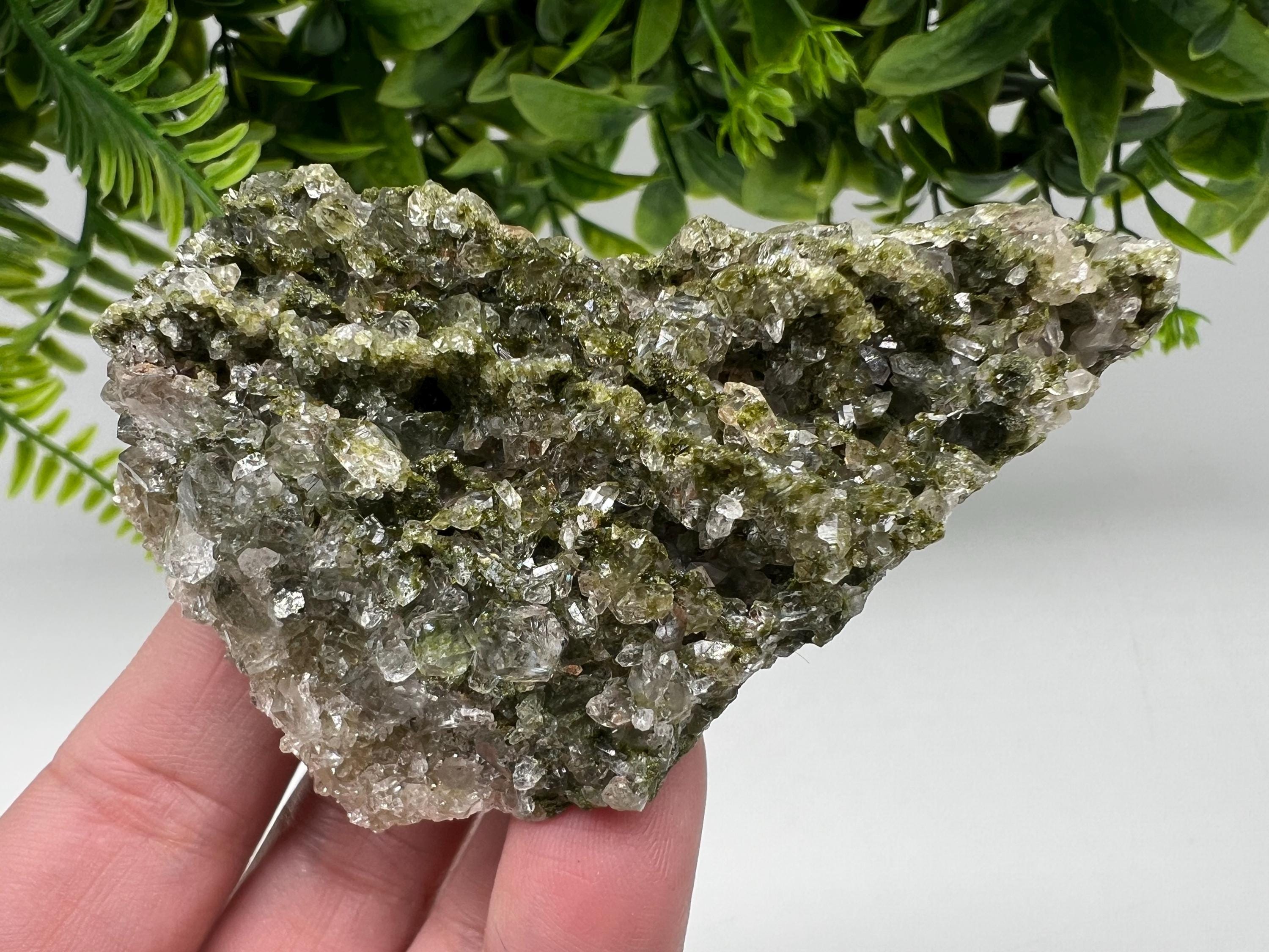 Stunning,Epidote with Quartz from Hakkari Turkey,Rainbow EPIDOTE,Mineral,Collection,Collection’s,GIFT,Epidote Crystal,Epidote from Turkey