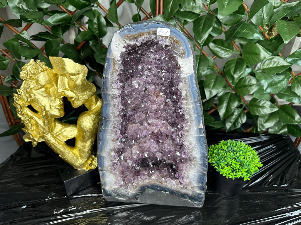 Large Amethyst Geode, Brazil Mineral Specimen, Purple Quartz