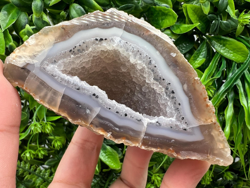 Natural Agate Druzy Geode, Quartz Crystal