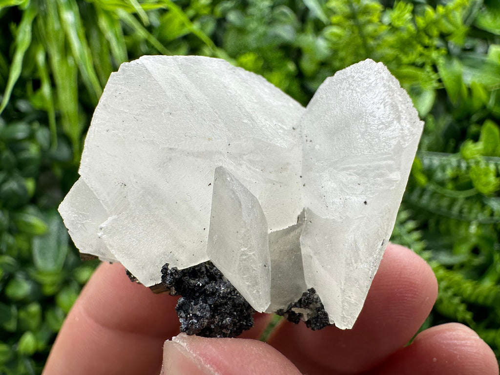 White Calcite on Matrix, Madan Bulgaria Crystal Mineral