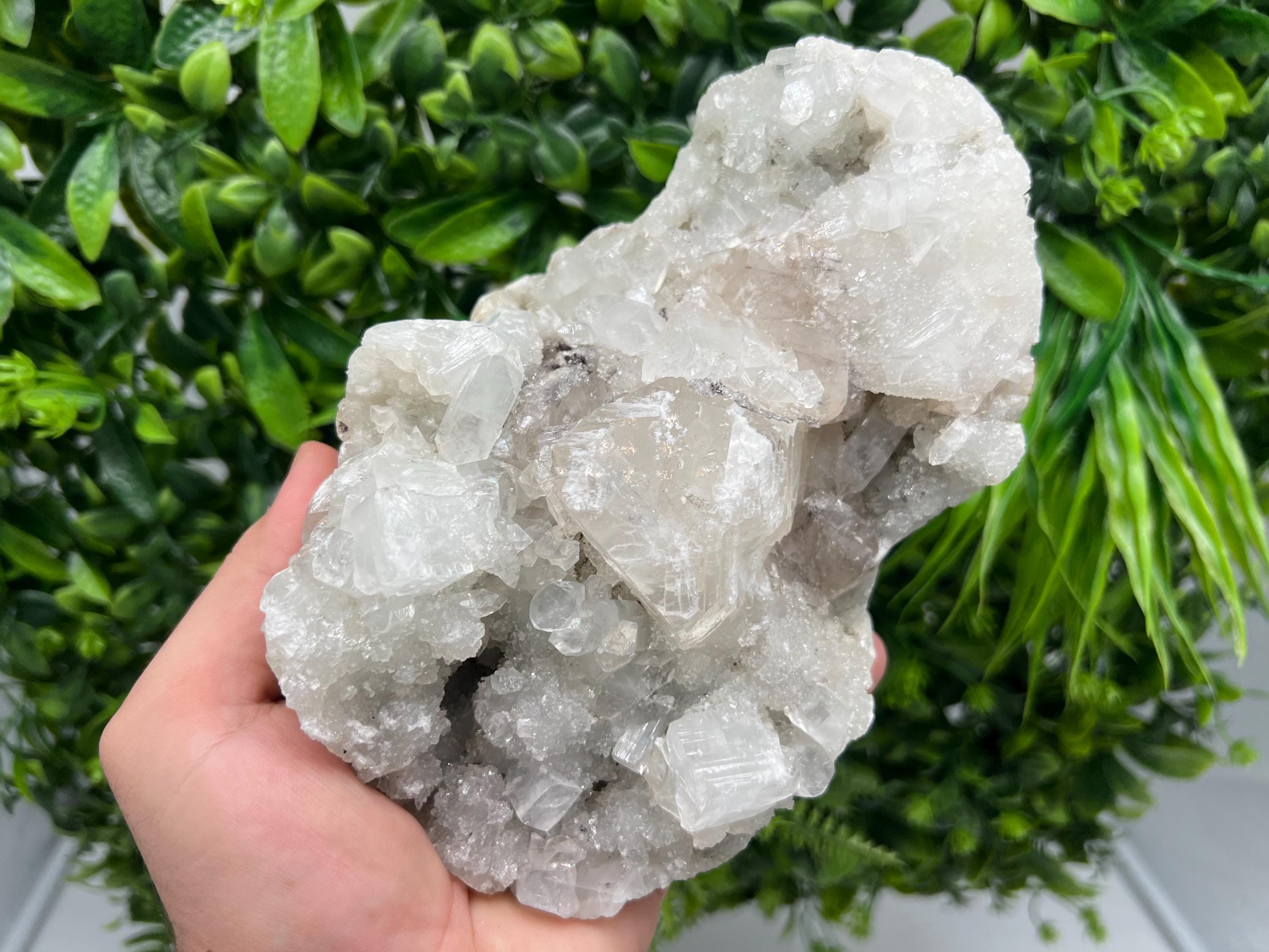 Apophyllite Stilbite Chalcedony Specimen: Natural India Minerals Crystal