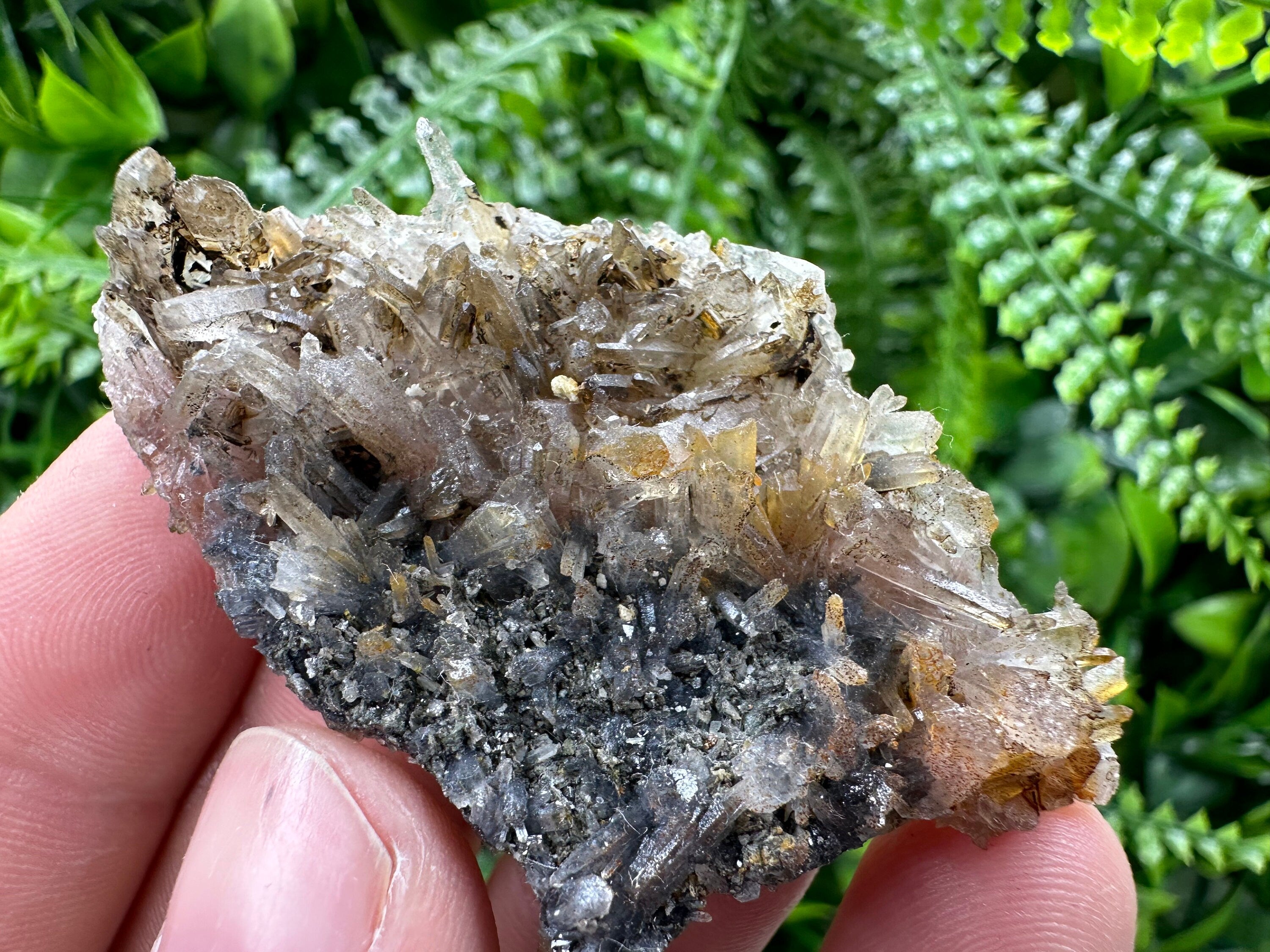 Limonite Coated Quartz Crystal, Natural Mineral Specimen