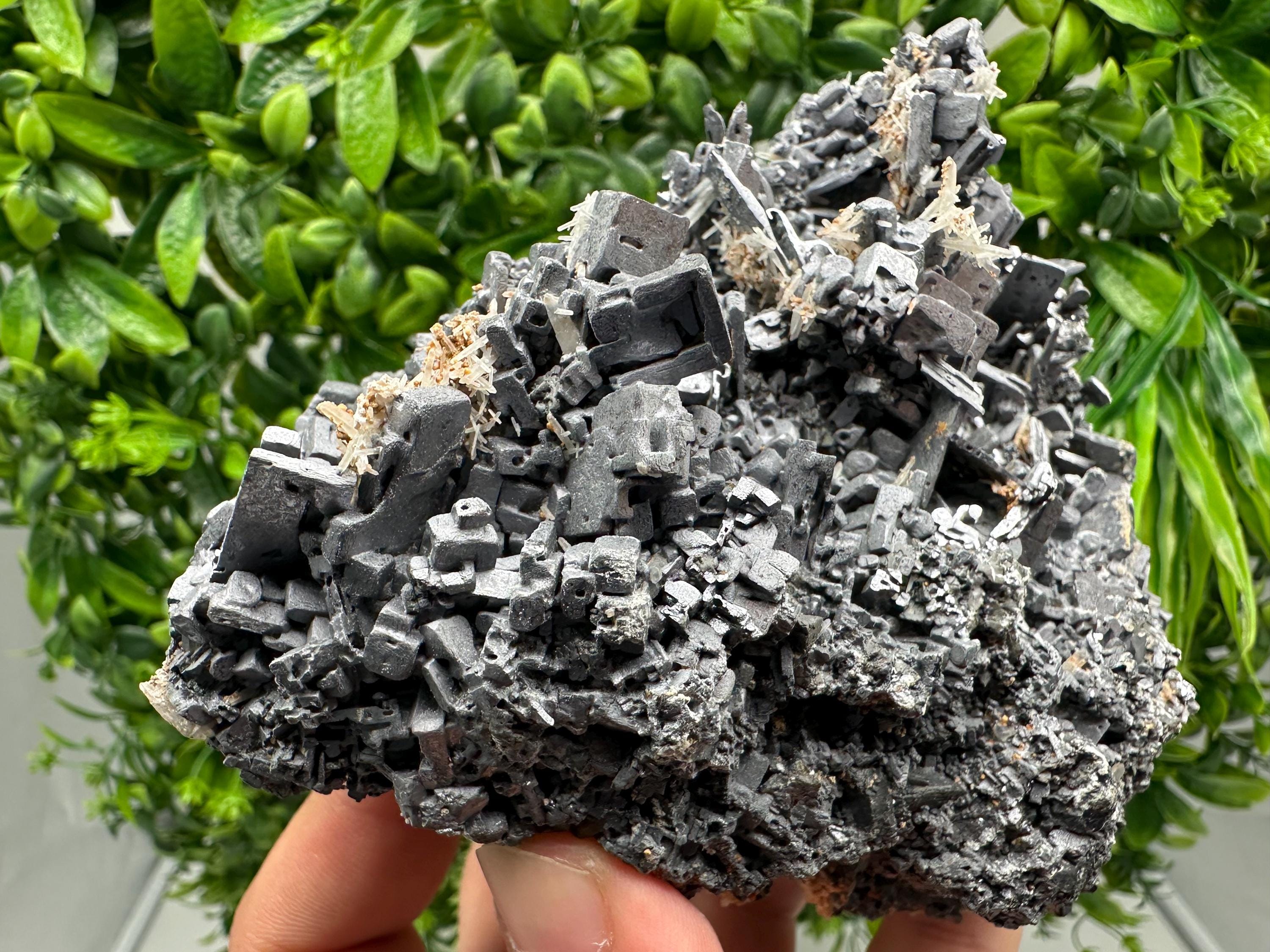 Skeletal Galena on Sphalerite, Natural Crystal Mineral Souvenir