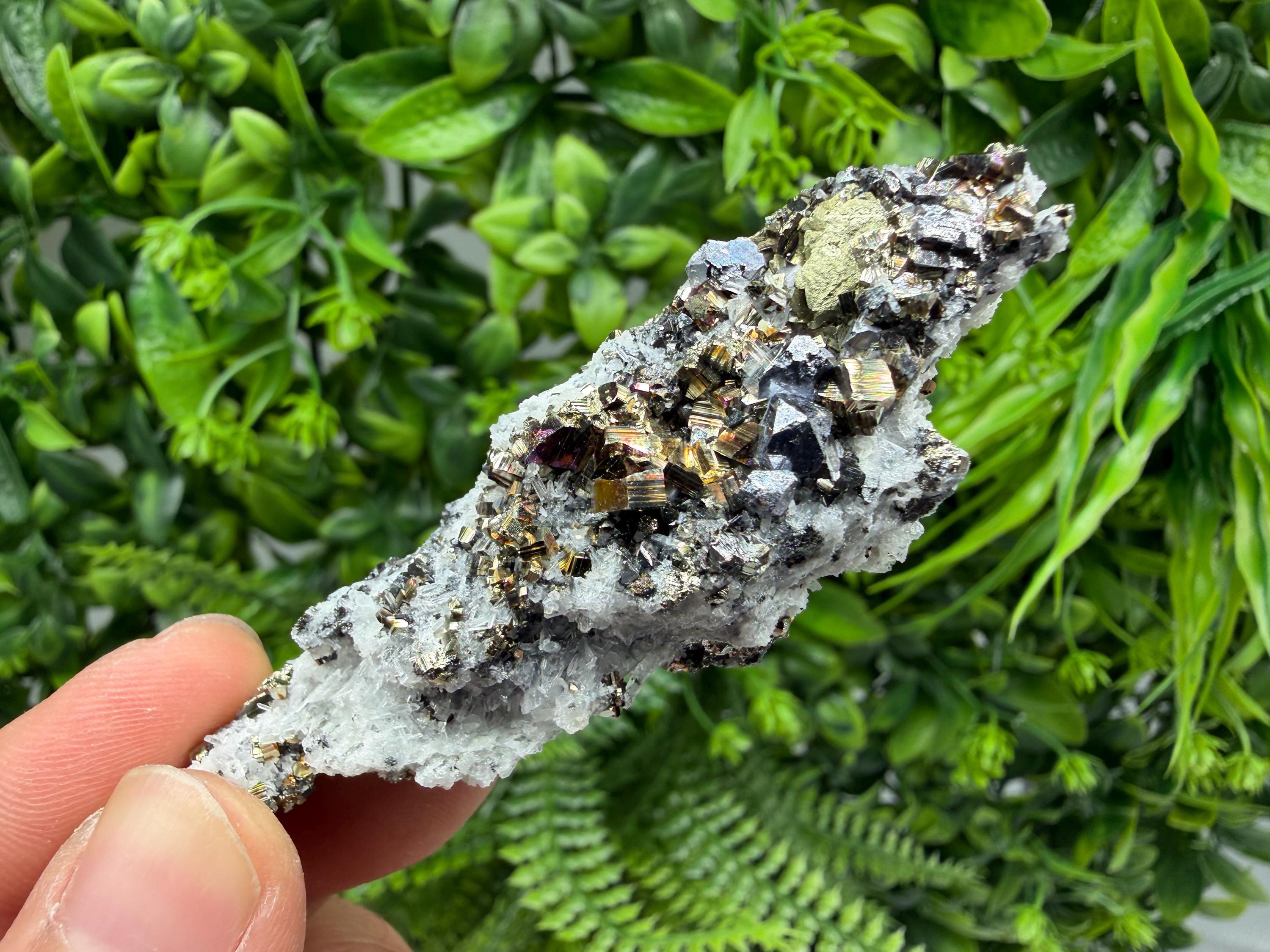 Pyrite Sphalerite Quartz Calcite,Chalcopyrite Mineral Specimen, Krushev dol Mine