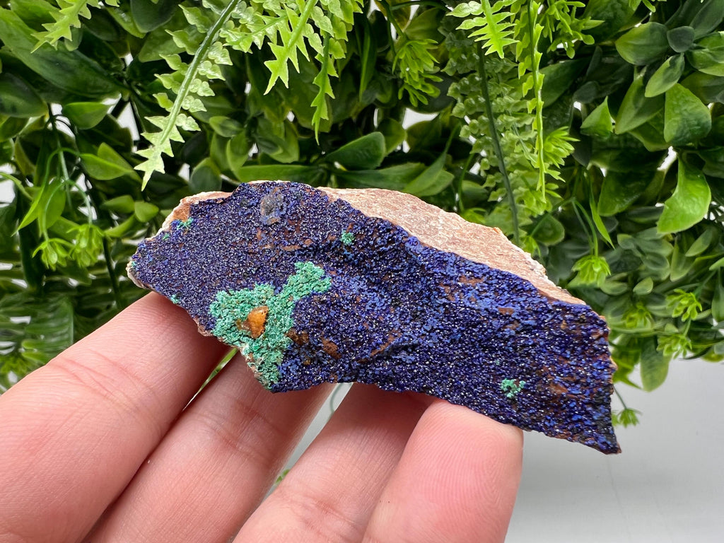 Azurite Malachite Mineral Specimen: Moroccan Blue-Green Crystal, Collector Stone