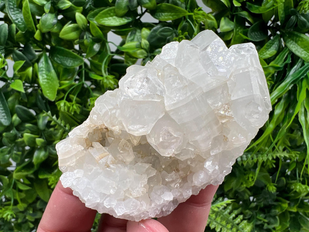 Transparent Apophyllite on Chalcedony, Natural Crystal Specimen, India Minerals